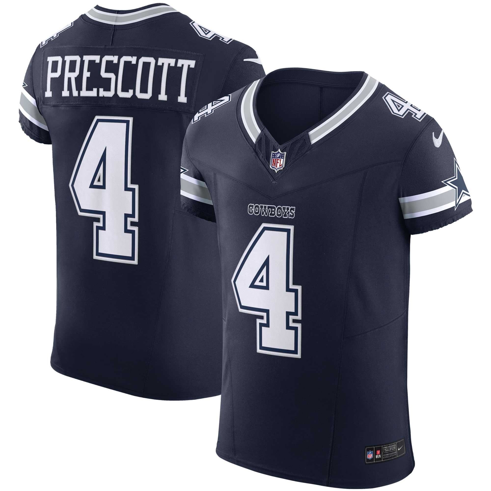 Men's Dallas Cowboys Dak Prescott Navy Vapor F.U.S.E. Elite Jersey JS6605 Saliibo