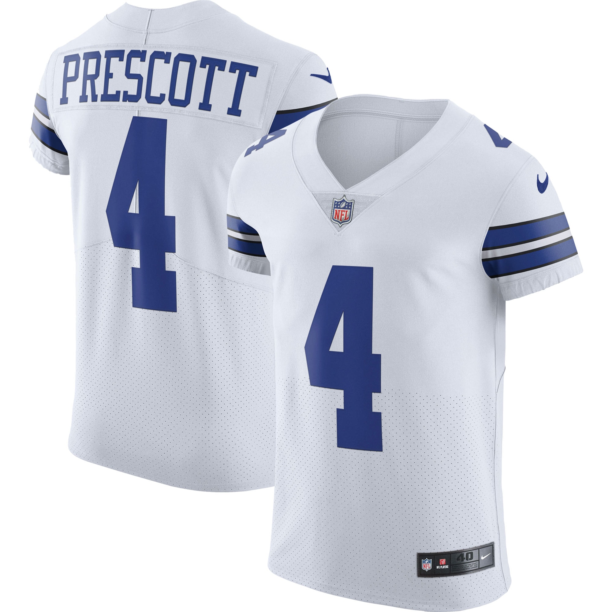 Men's Dallas Cowboys Dak Prescott White Vapor Elite Player Jersey JS3294 Saliibo