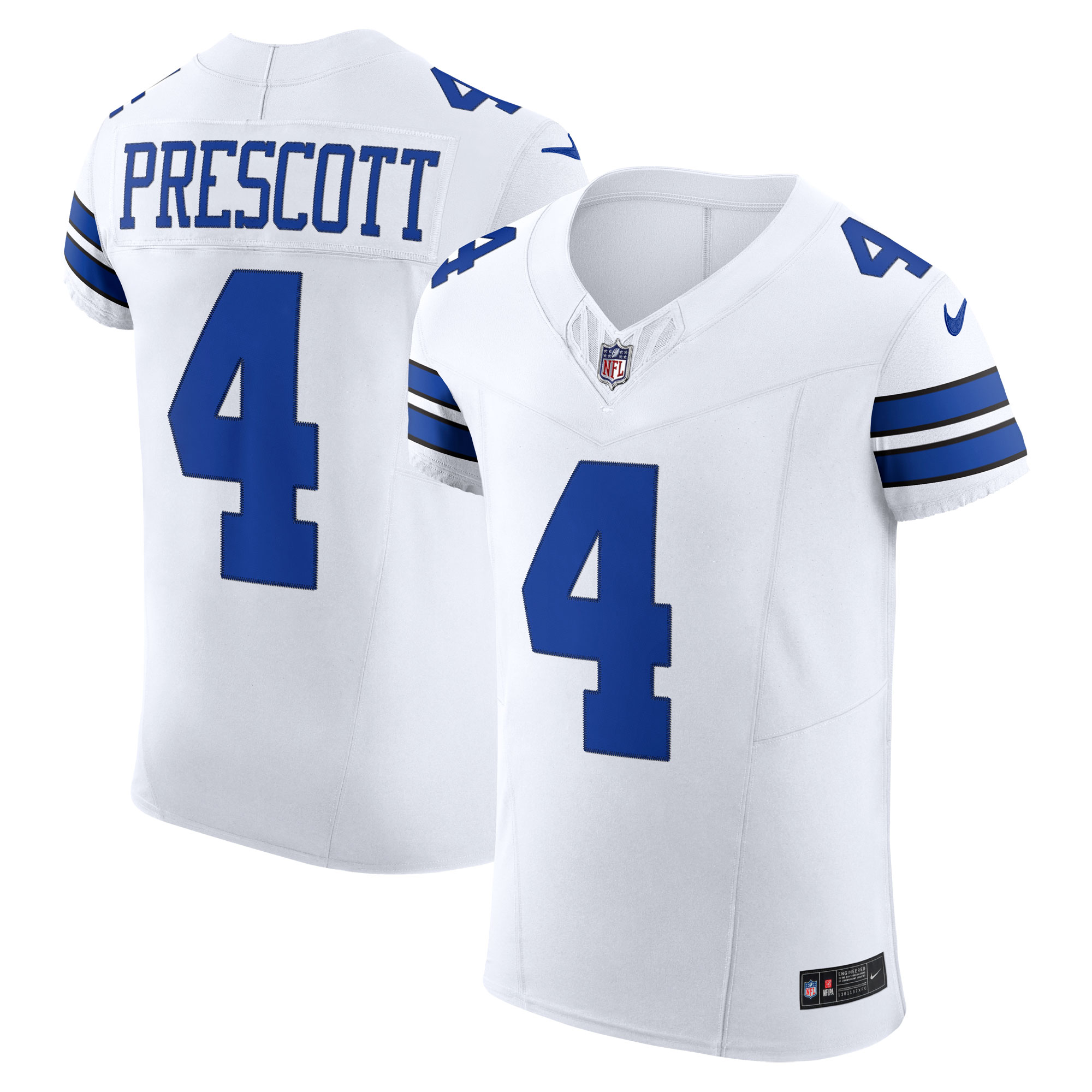 Men's Dallas Cowboys Dak Prescott White Vapor F.U.S.E. Elite Jersey JS1187 Saliibo