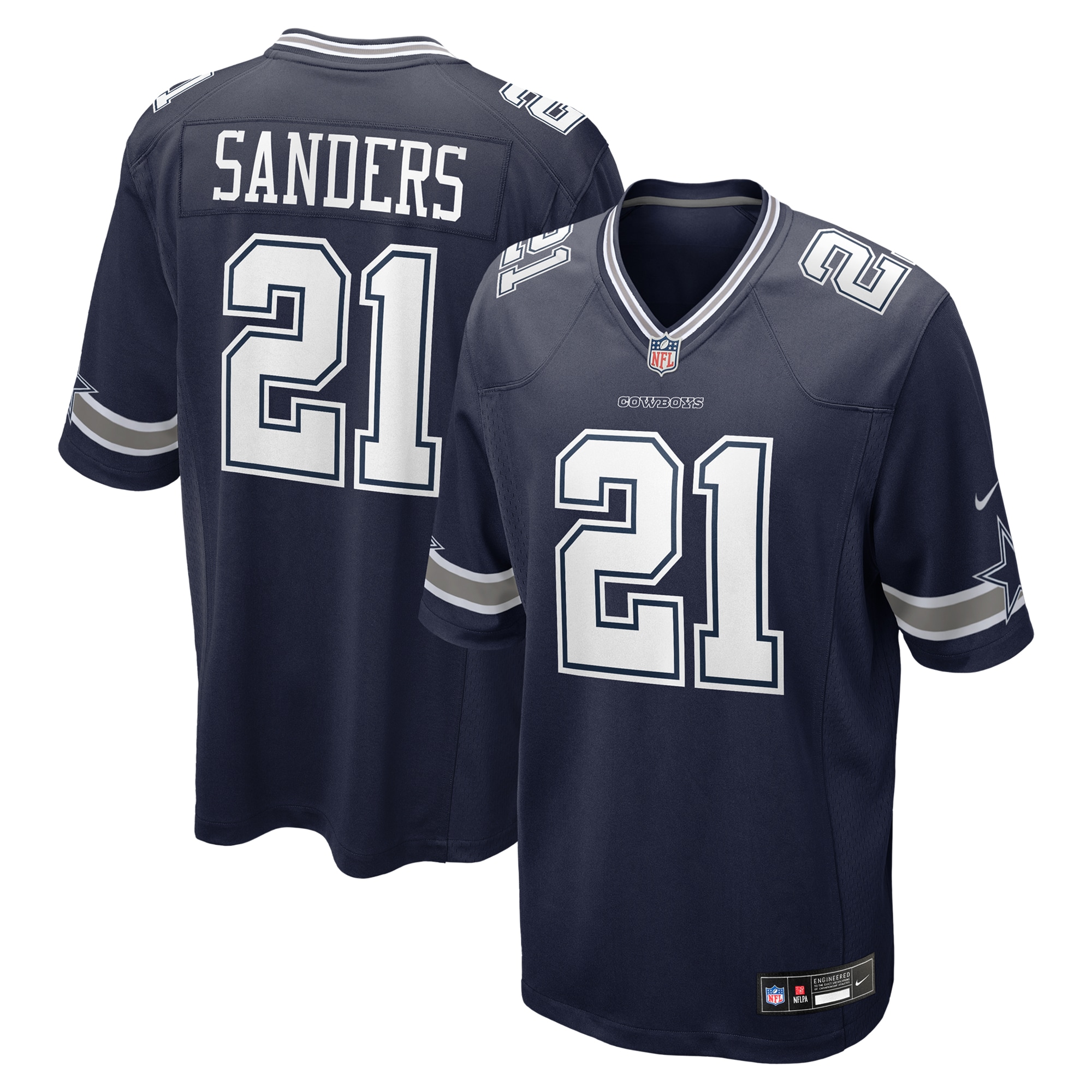 Men's Dallas Cowboys Deion Sanders Navy Team Retired Player Game Jersey JS8287 Saliibo