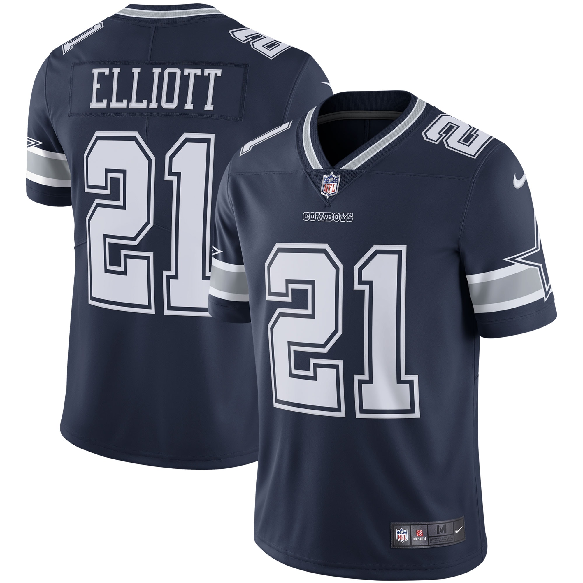 Men's Dallas Cowboys Ezekiel Elliott Navy Vapor Limited Jersey JS6756 Saliibo