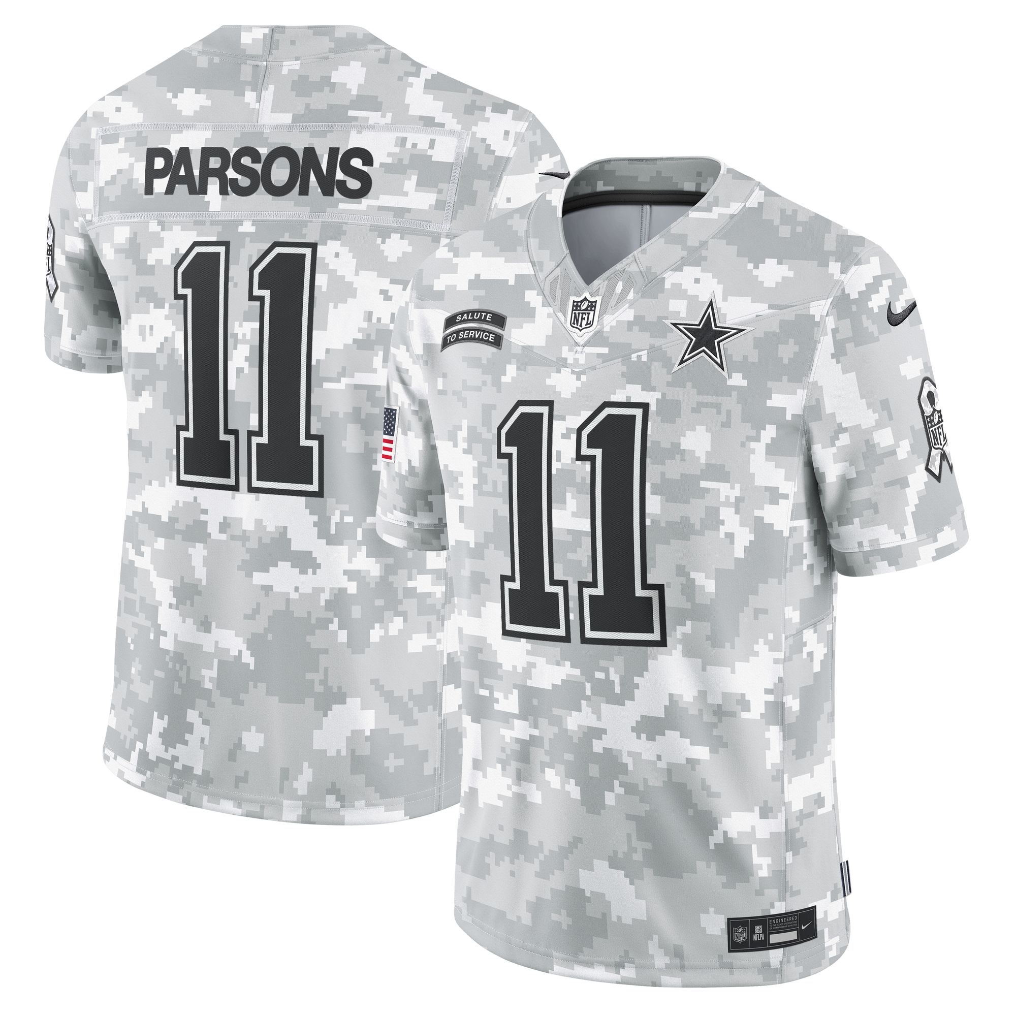 Men's Dallas Cowboys Micah Parsons Arctic Camo 2024 Salute to Service Limited Jersey JS7564 Saliibo