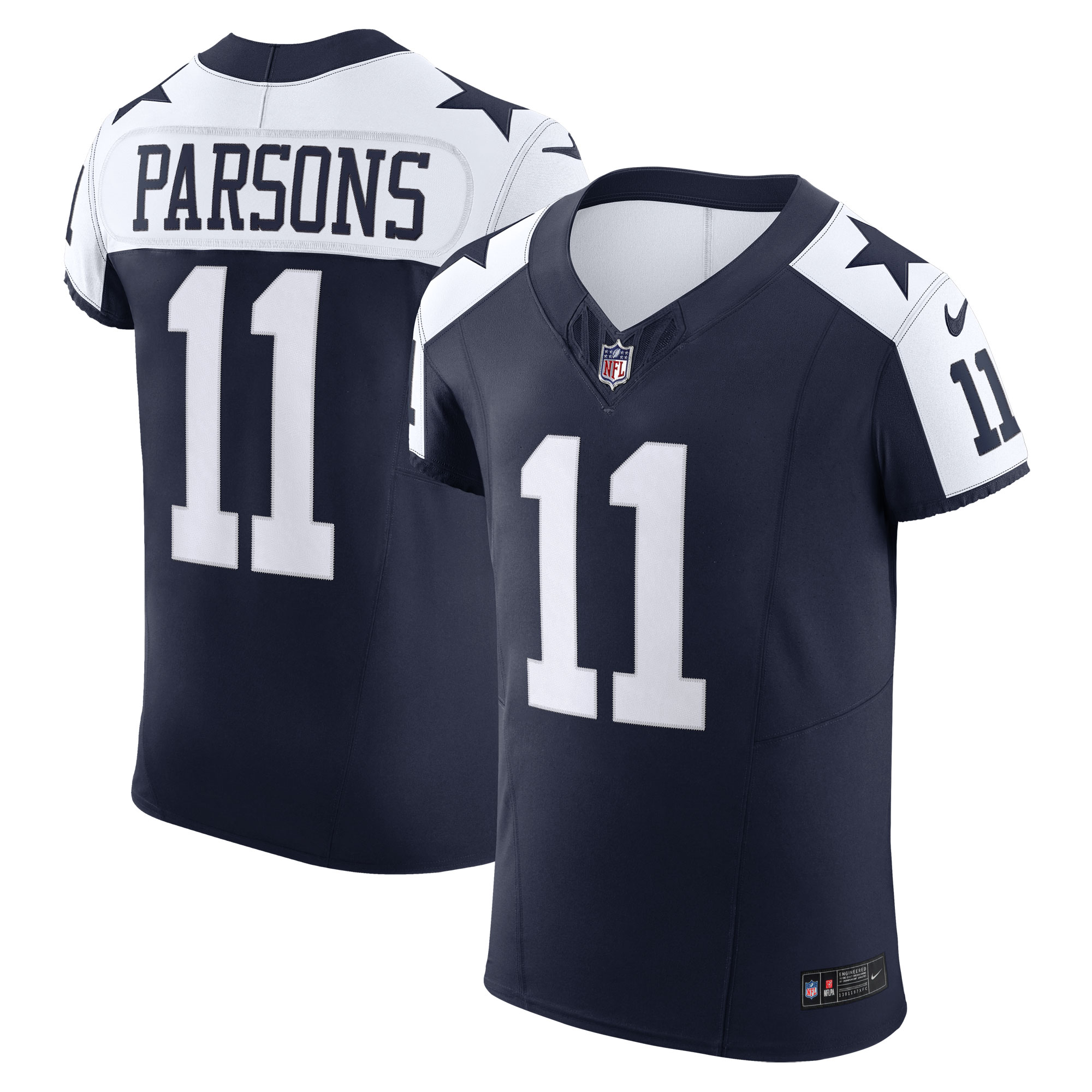 Men's Dallas Cowboys Micah Parsons Navy Alternate Vapor F.U.S.E. Elite Jersey JS3153 Saliibo
