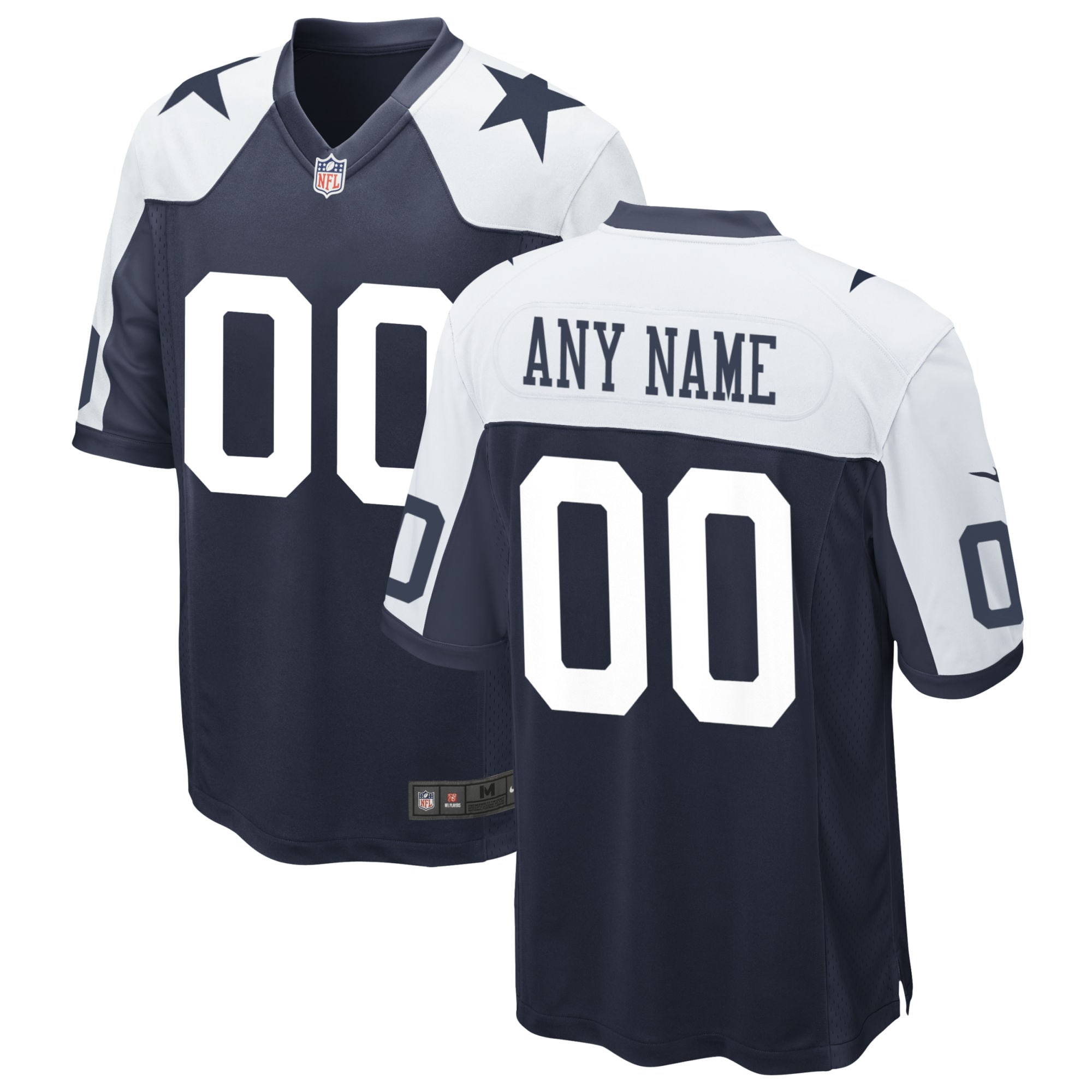 Men's Dallas Cowboys Navy Alternate Custom Game Jersey JS2508 Saliibo