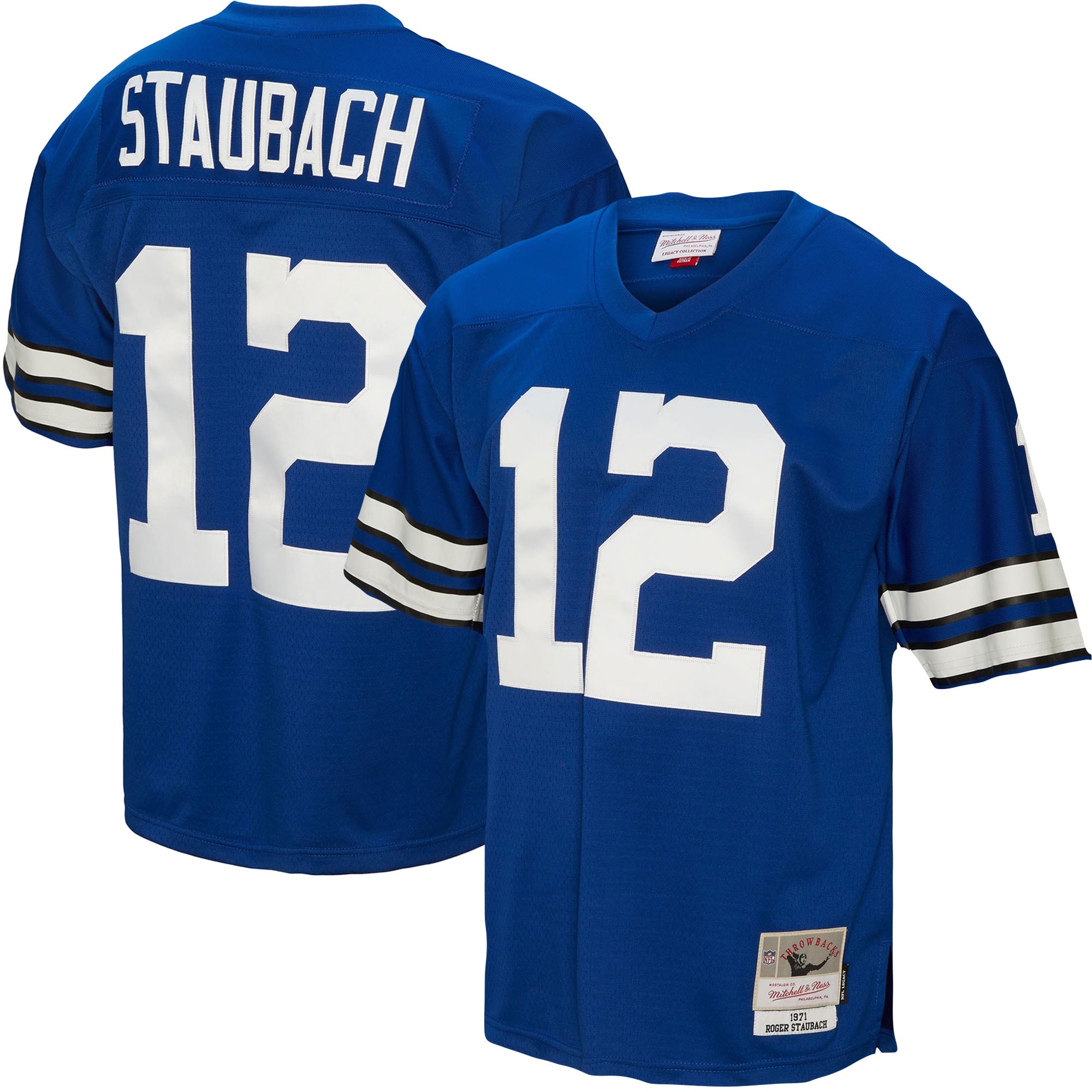 Men's Dallas Cowboys Roger Staubach Mitchell & Ness Royal Legacy Jersey JS1520 Saliibo