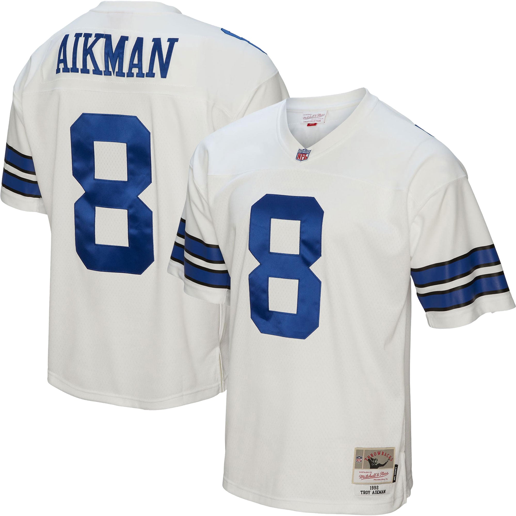 Men's Dallas Cowboys Troy Aikman Mitchell & Ness White Legacy Jersey JS7695 Saliibo
