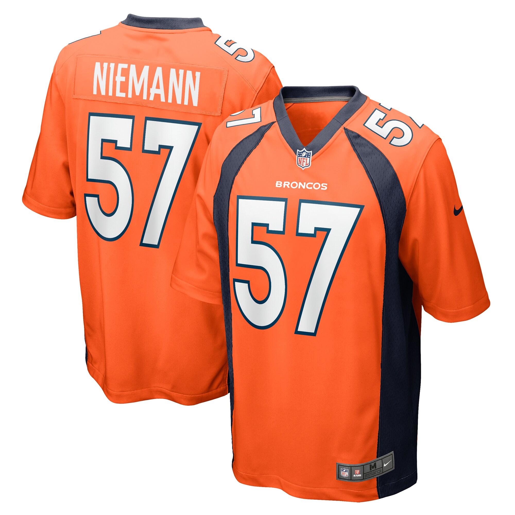 Men's Denver Broncos Ben Niemann Orange Team Game Jersey JS6665 Saliibo