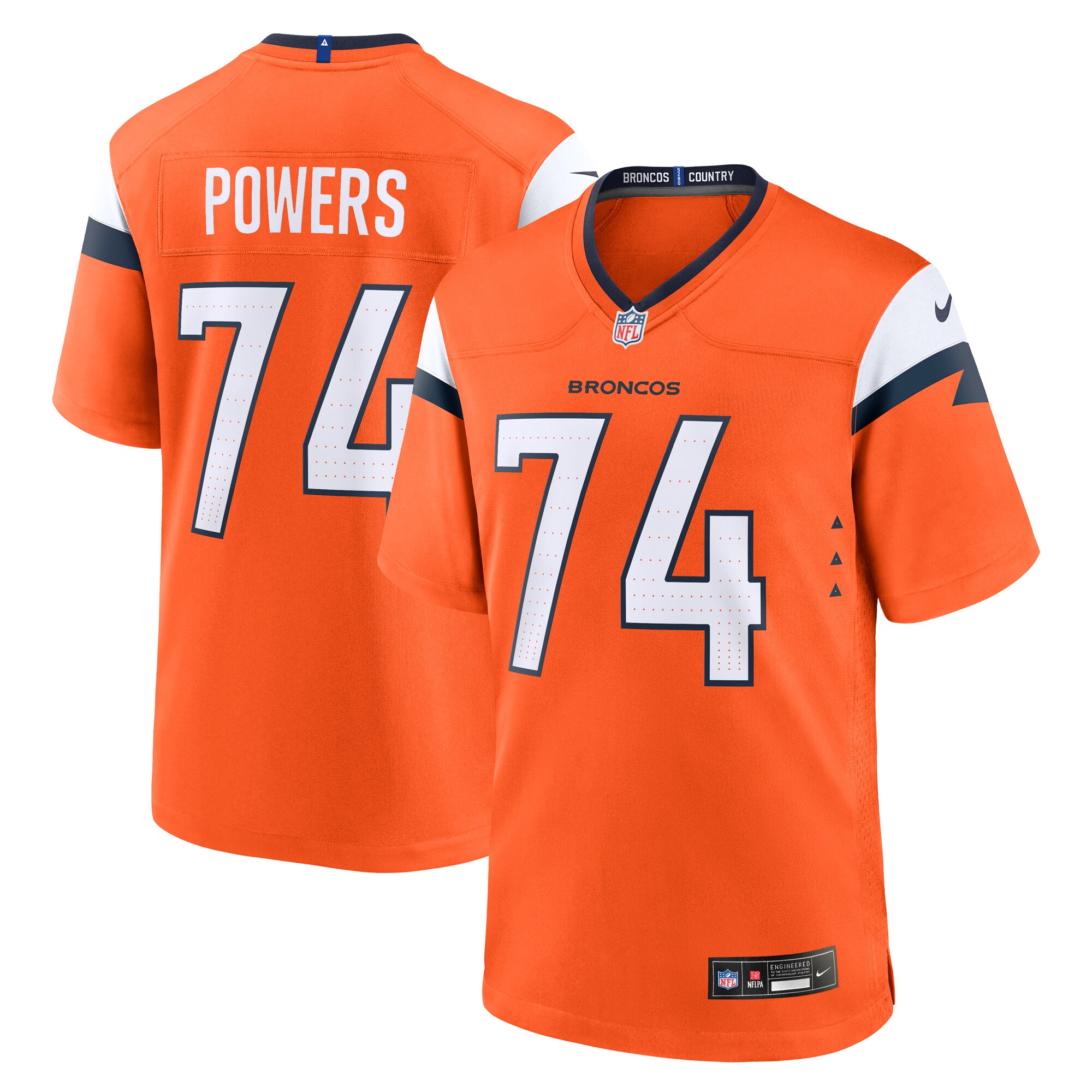 Men's Denver Broncos Ben Powers Orange Team Game Jersey JS6220 Saliibo