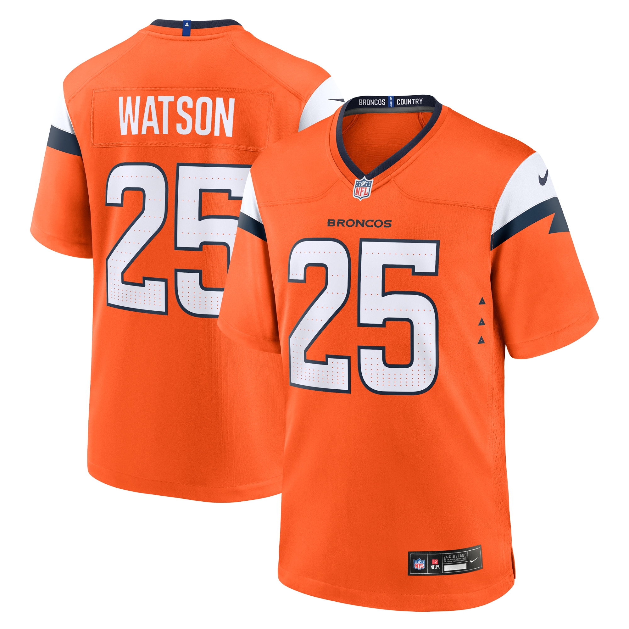 Men's Denver Broncos Blake Watson Orange Team Game Jersey JS4969 Saliibo