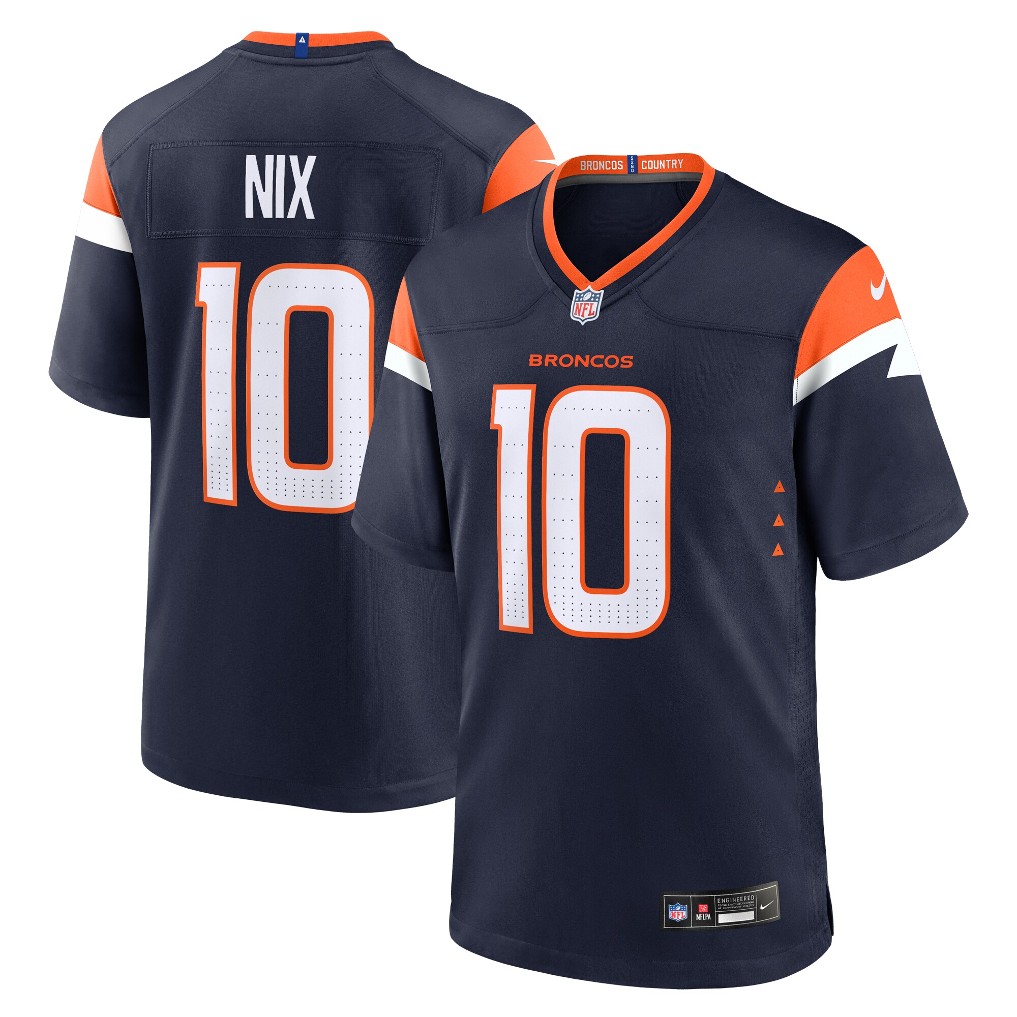 Men's Denver Broncos Bo Nix Navy Alternate Game Jersey JS2808 Saliibo