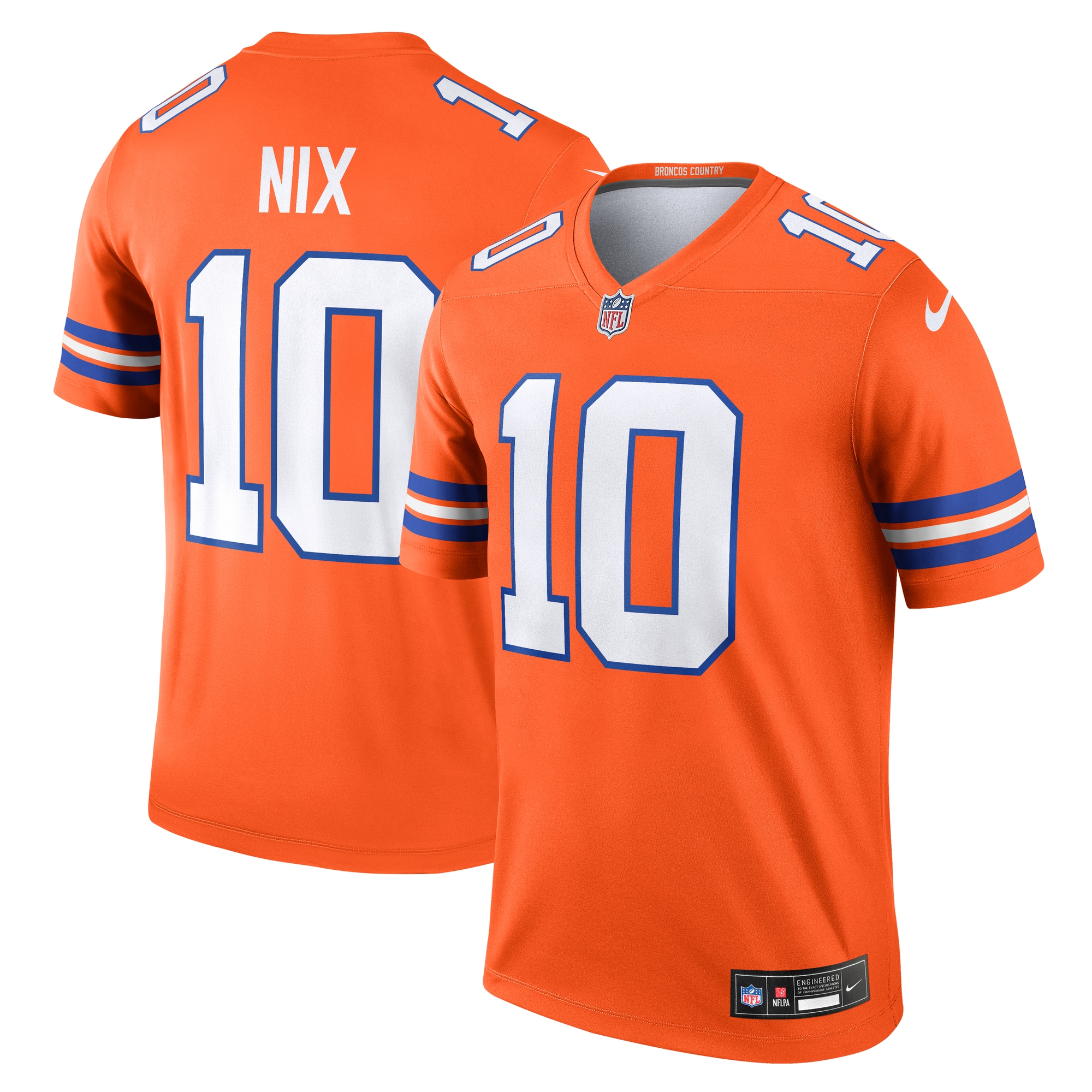 Men's Denver Broncos Bo Nix Orange Alternate Legend Player Performance Top JS8097 Saliibo