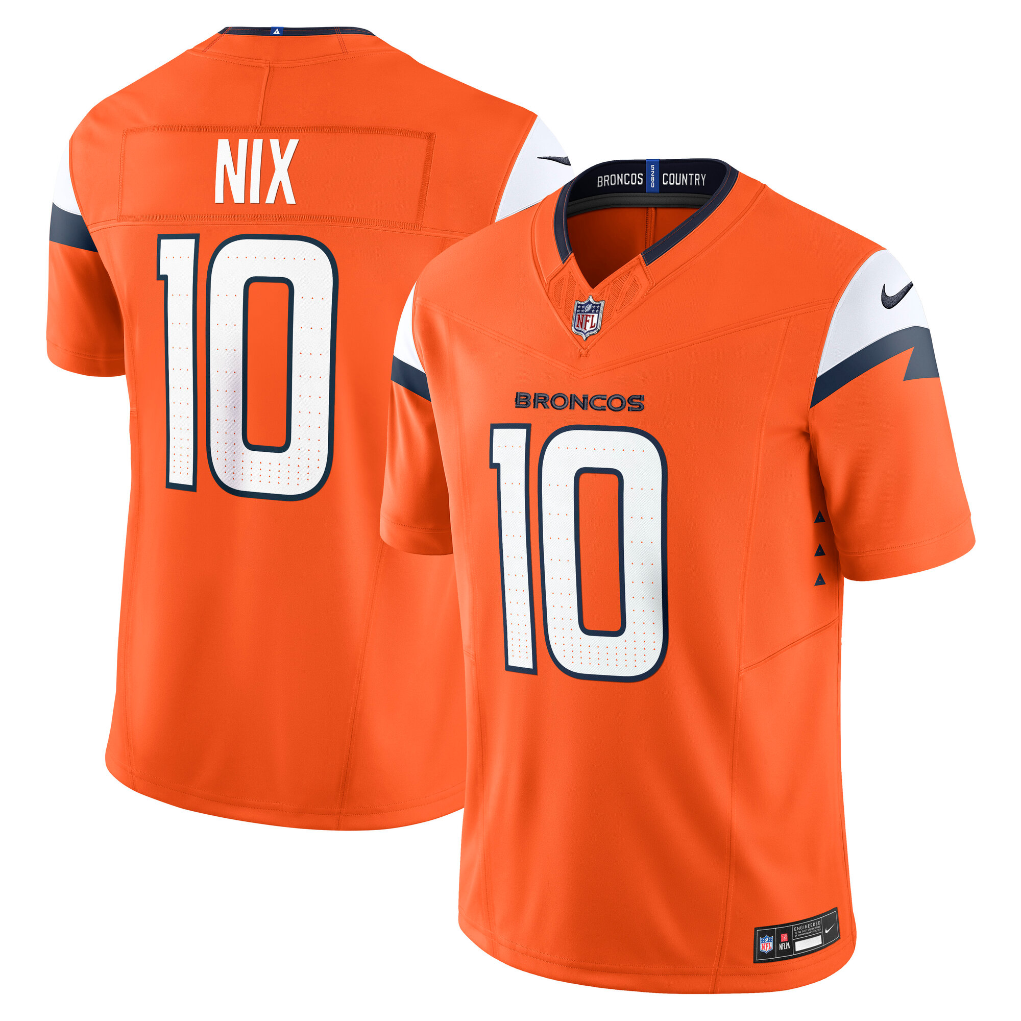 Men's Denver Broncos Bo Nix Orange Vapor F.U.S.E. Limited Jersey JS2289 Saliibo