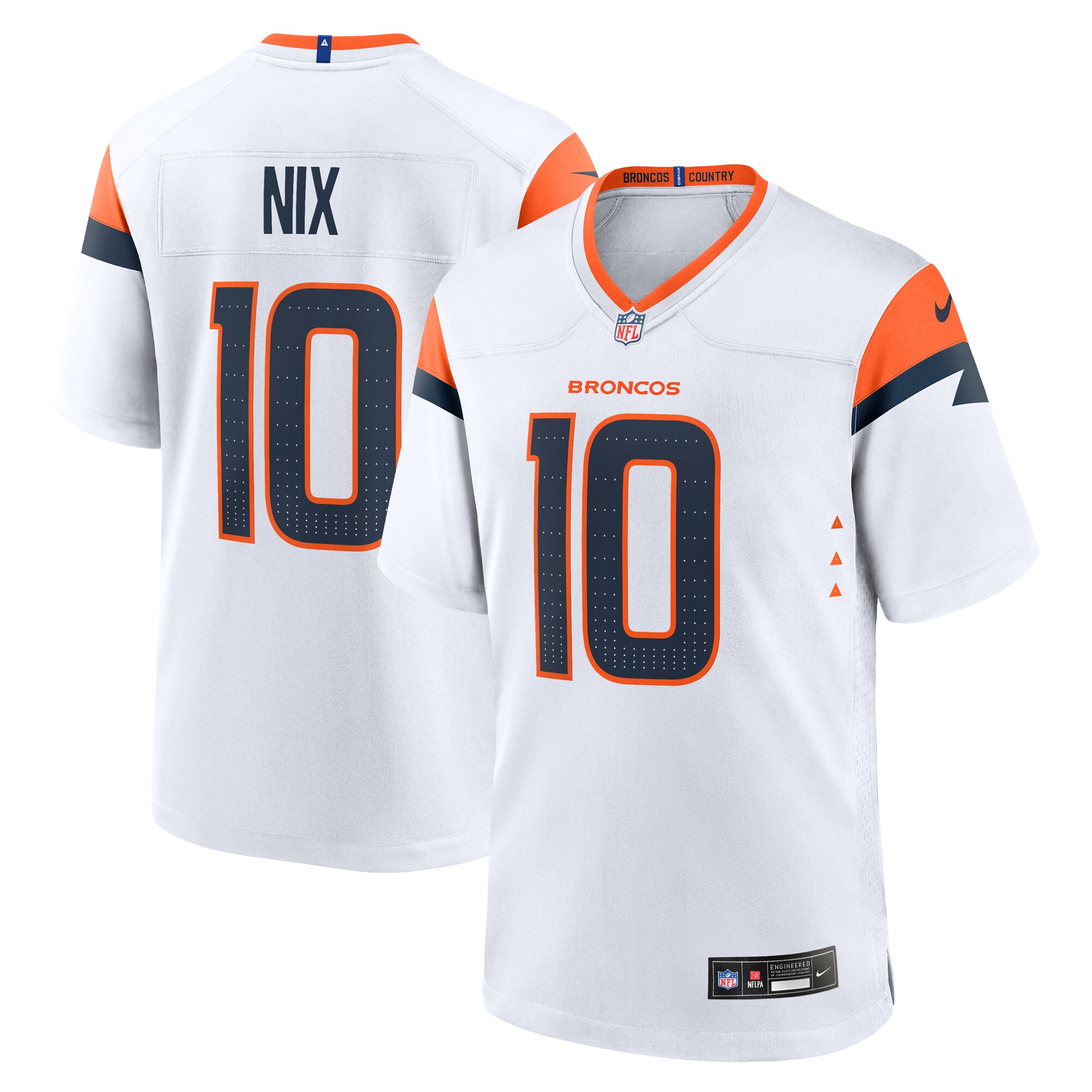 Men's Denver Broncos Bo Nix White Game Jersey JS3859 Saliibo