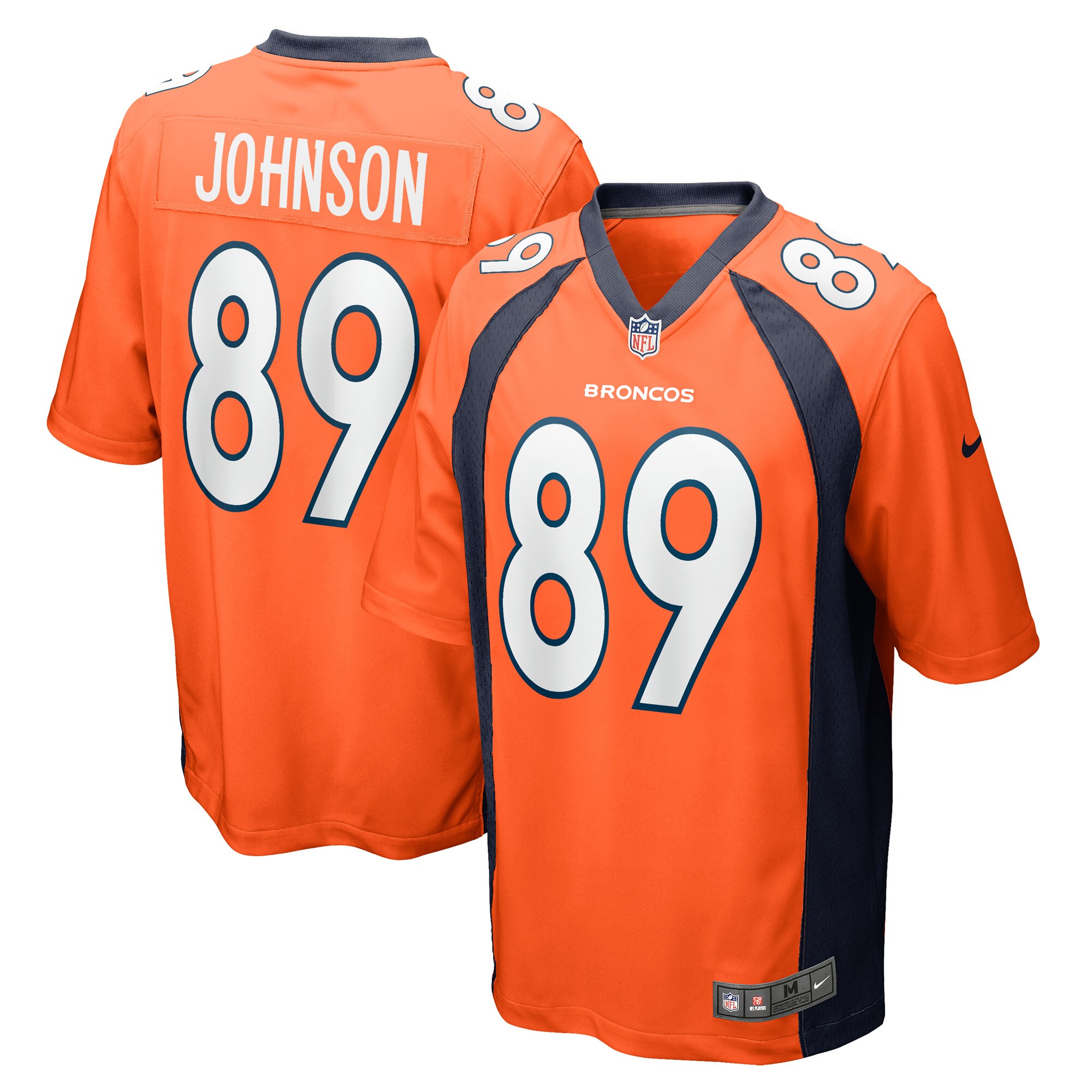 Men's Denver Broncos Brandon Johnson Orange Game Player Jersey JS2939 Saliibo