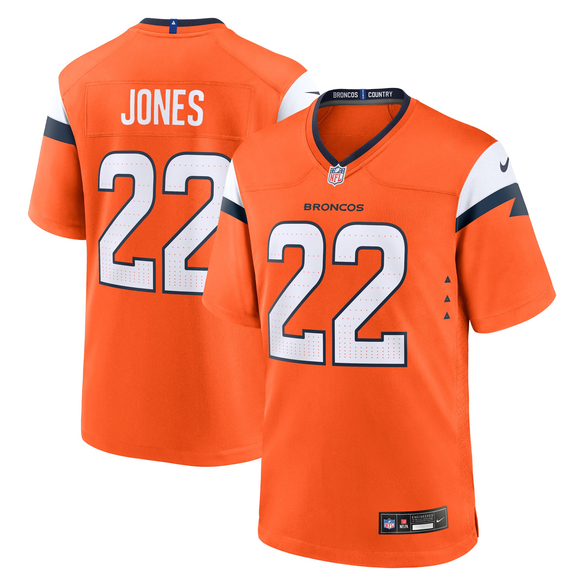 Men's Denver Broncos Brandon Jones Orange Team Game Jersey JS1660 Saliibo