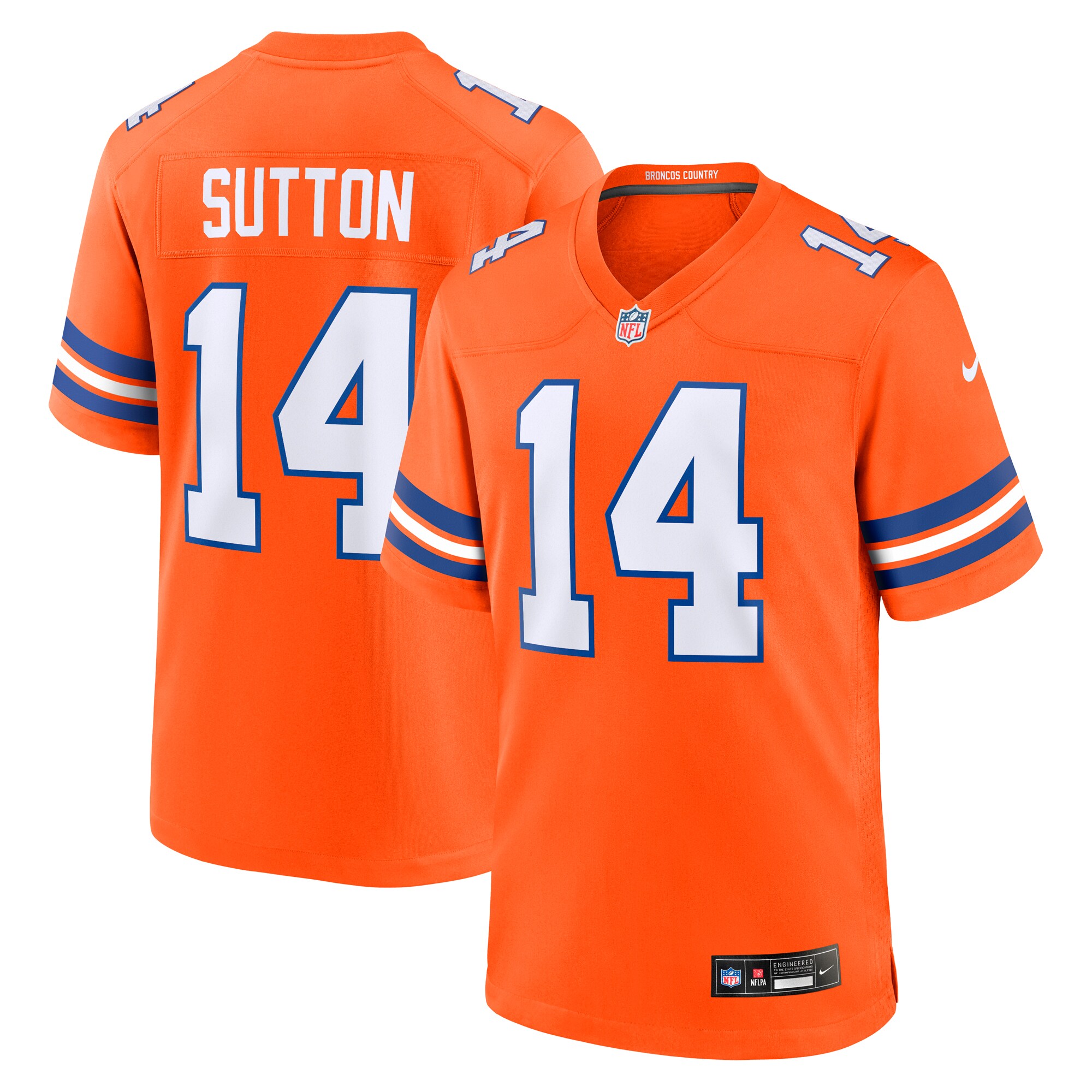 Men's Denver Broncos Courtland Sutton Orange Mile High Collection 1977 Throwback Player Game Jersey JS6582 Saliibo