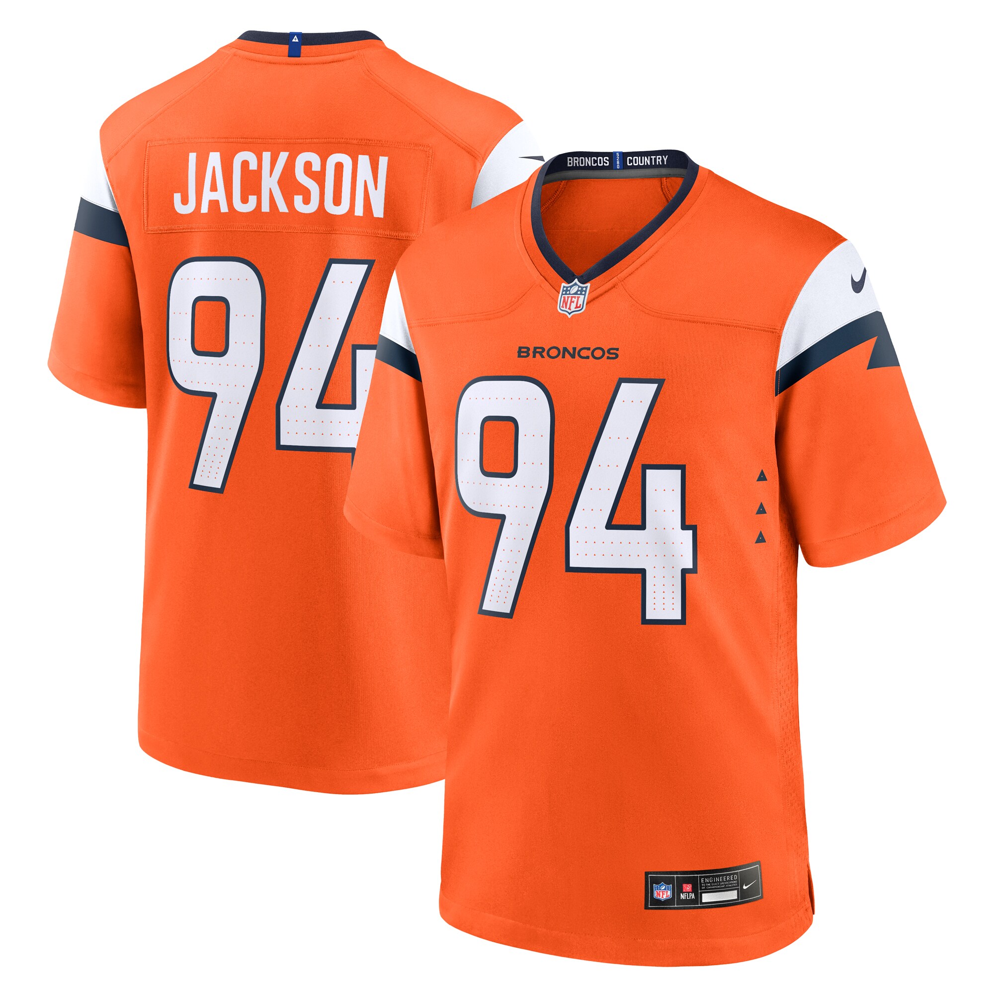 Men's Denver Broncos Jackson Orange Team Game Jersey JS2964 Saliibo