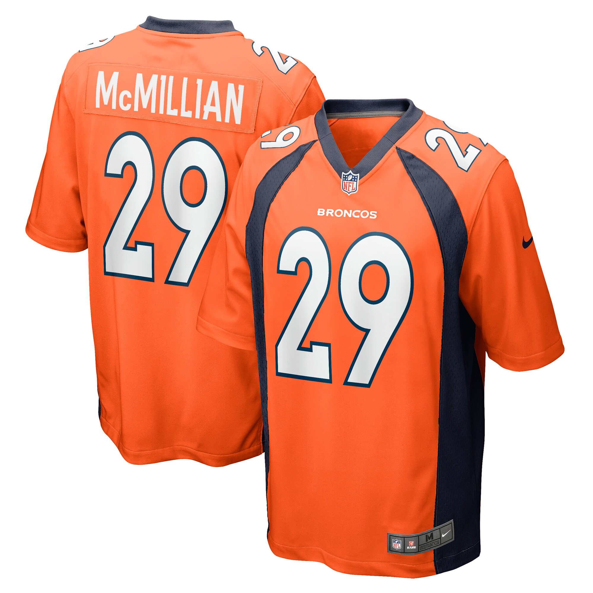 Men's Denver Broncos JaQuan McMillian Orange Team Game Jersey JS1301 Saliibo