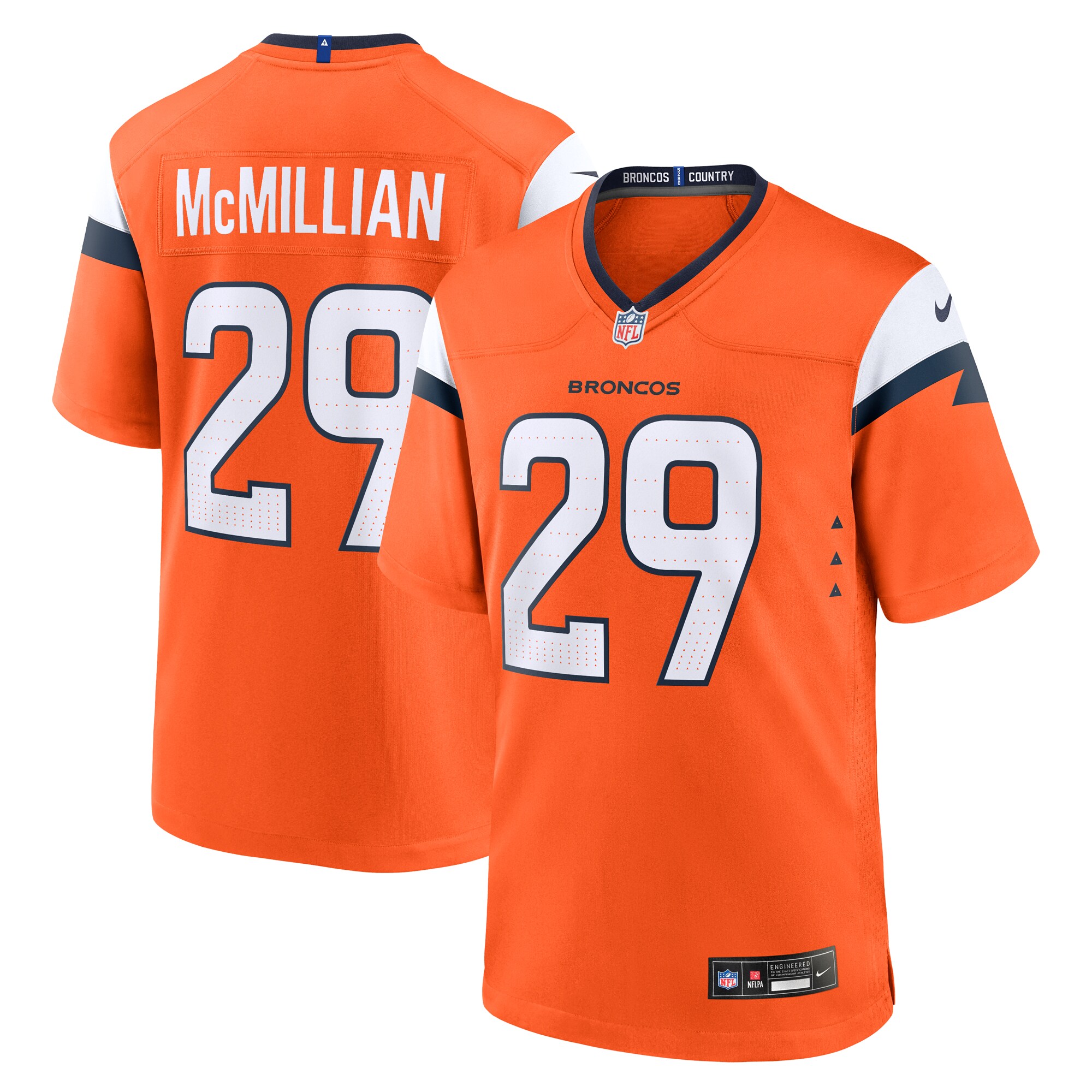 Men's Denver Broncos Ja'Quan McMillian Orange Team Game Jersey JS2838 Saliibo