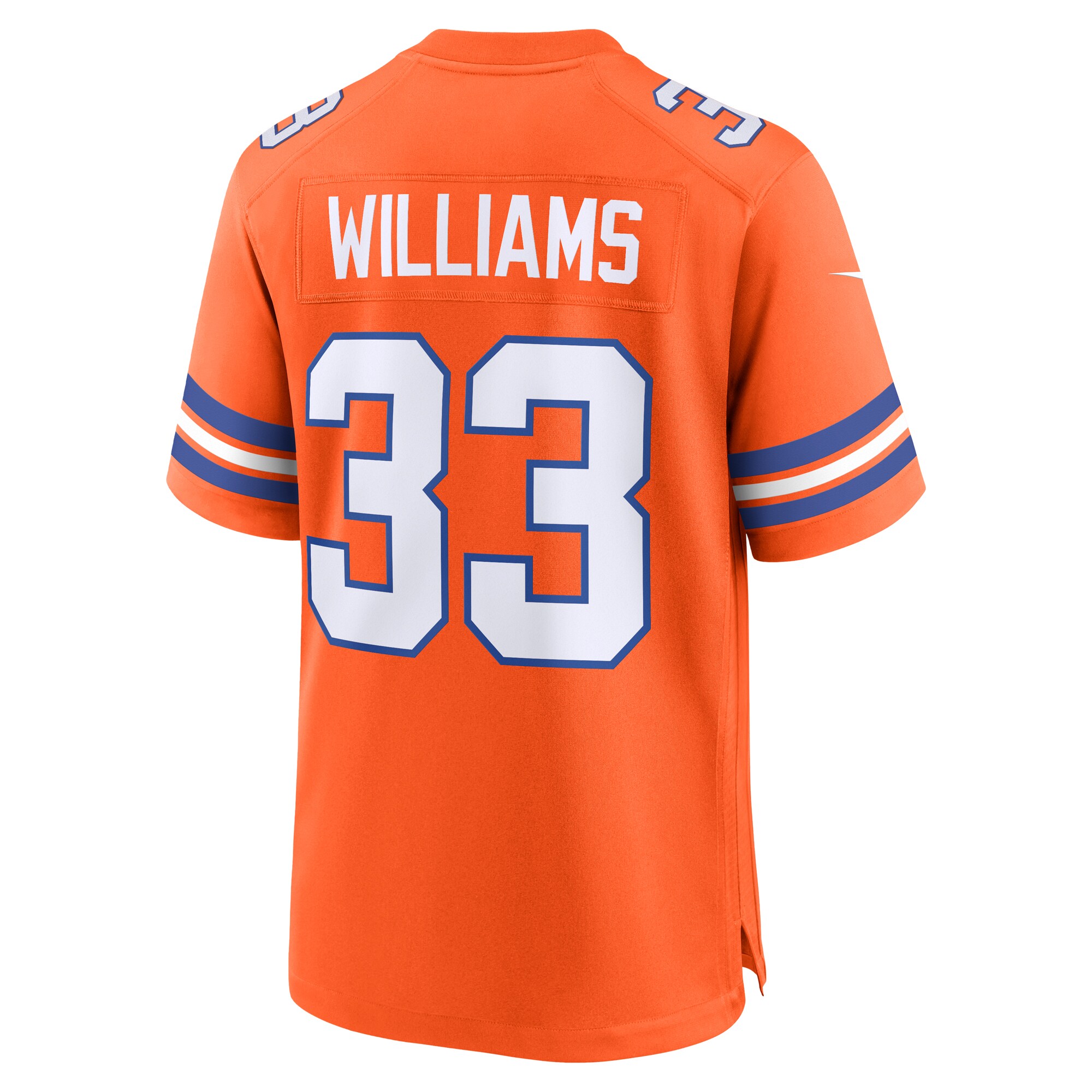 Men's Denver Broncos Javonte Williams Orange Mile High Collection 1977 Throwback Player Game Jersey JS1113 Saliibo - Image 3