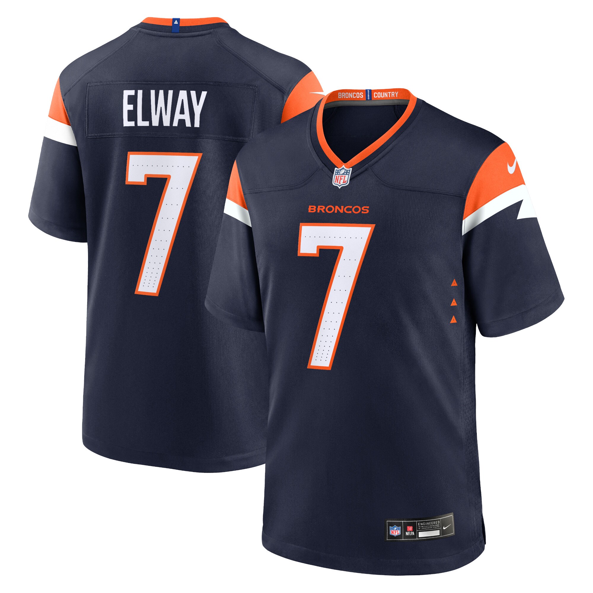 Men's Denver Broncos John Elway Navy Mile High Collection Alternate Retired Player Game Jersey JS3906 Saliibo