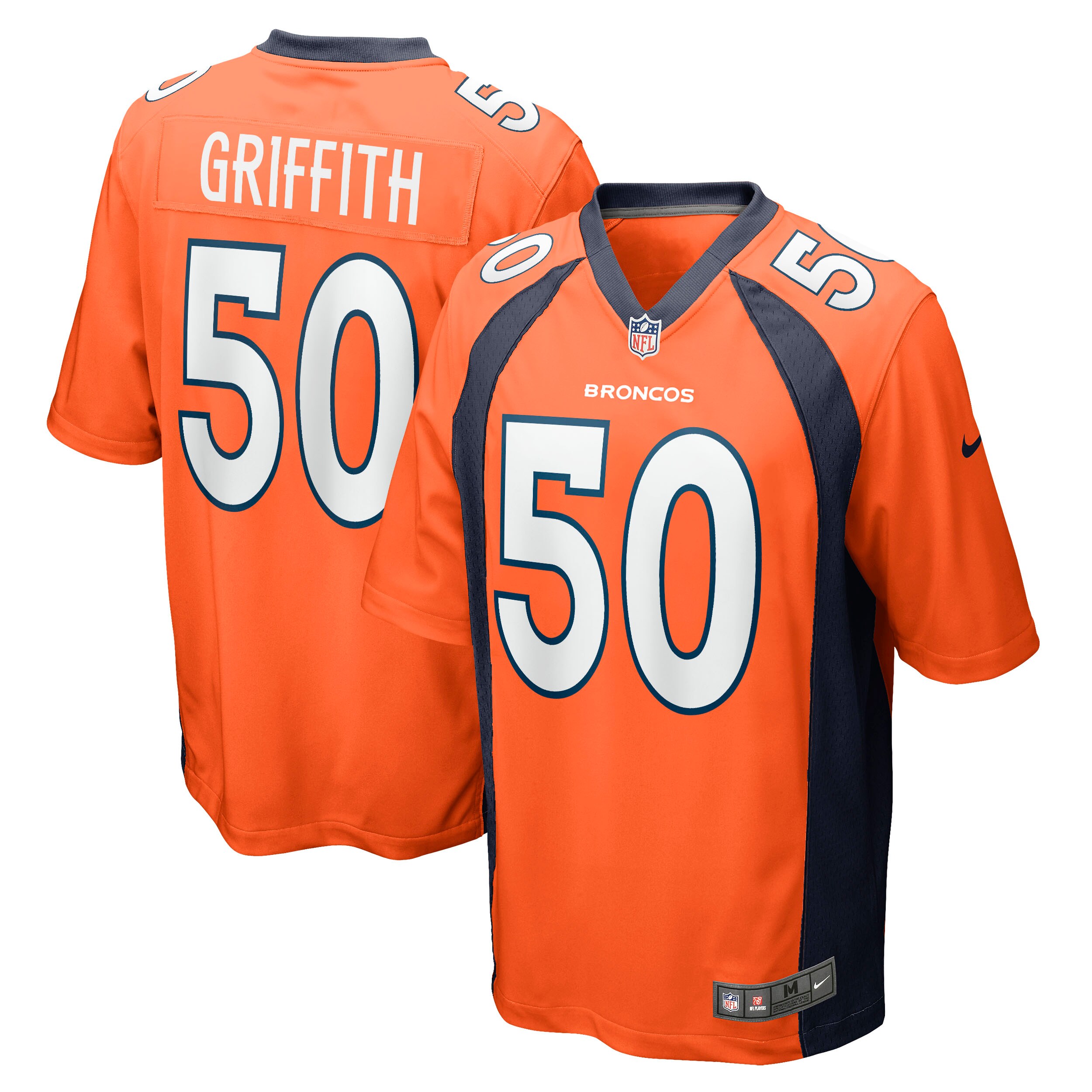 Men's Denver Broncos Jonas Griffith Orange Game Jersey JS6576 Saliibo