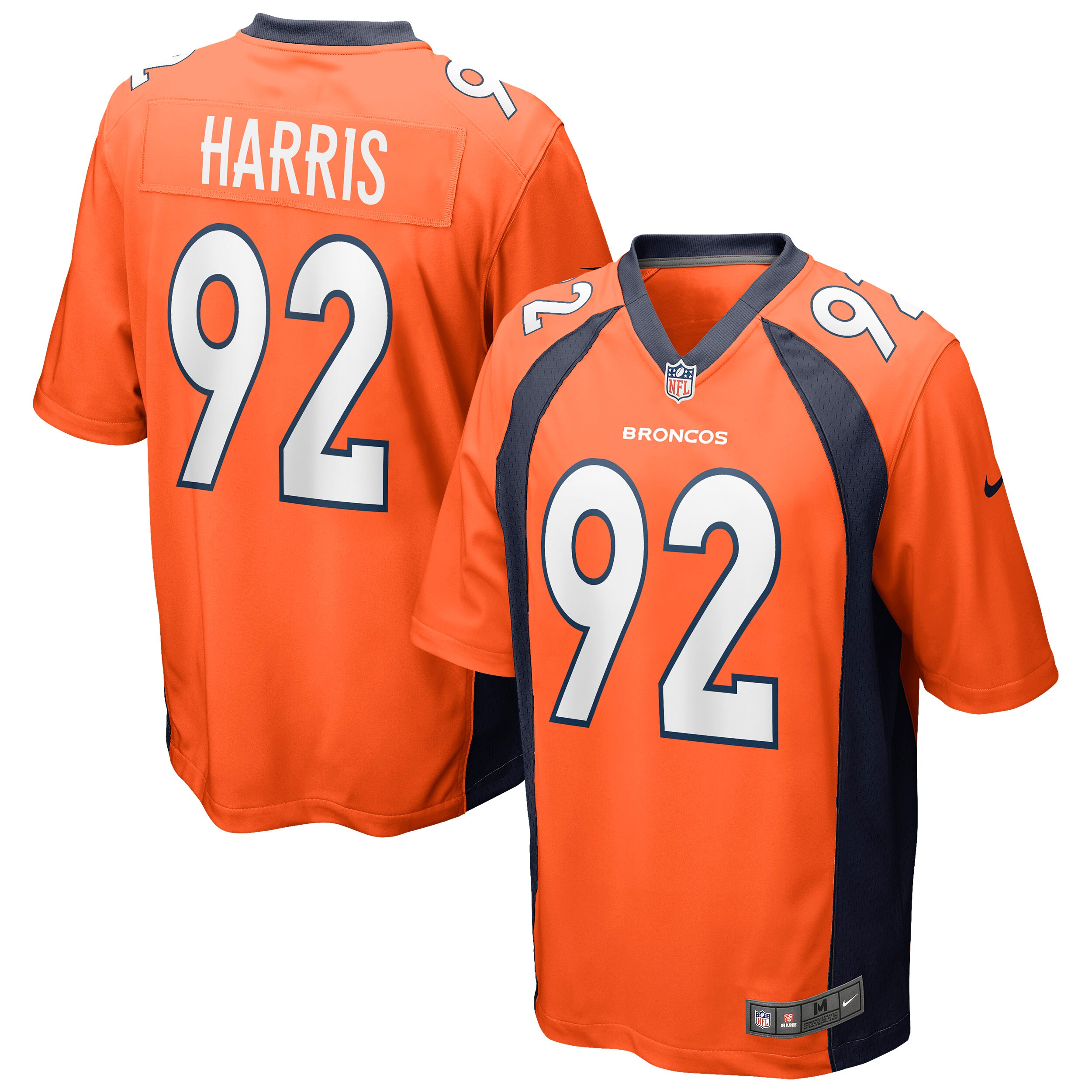Men's Denver Broncos Jonathan Harris Orange Game Jersey JS9729 Saliibo