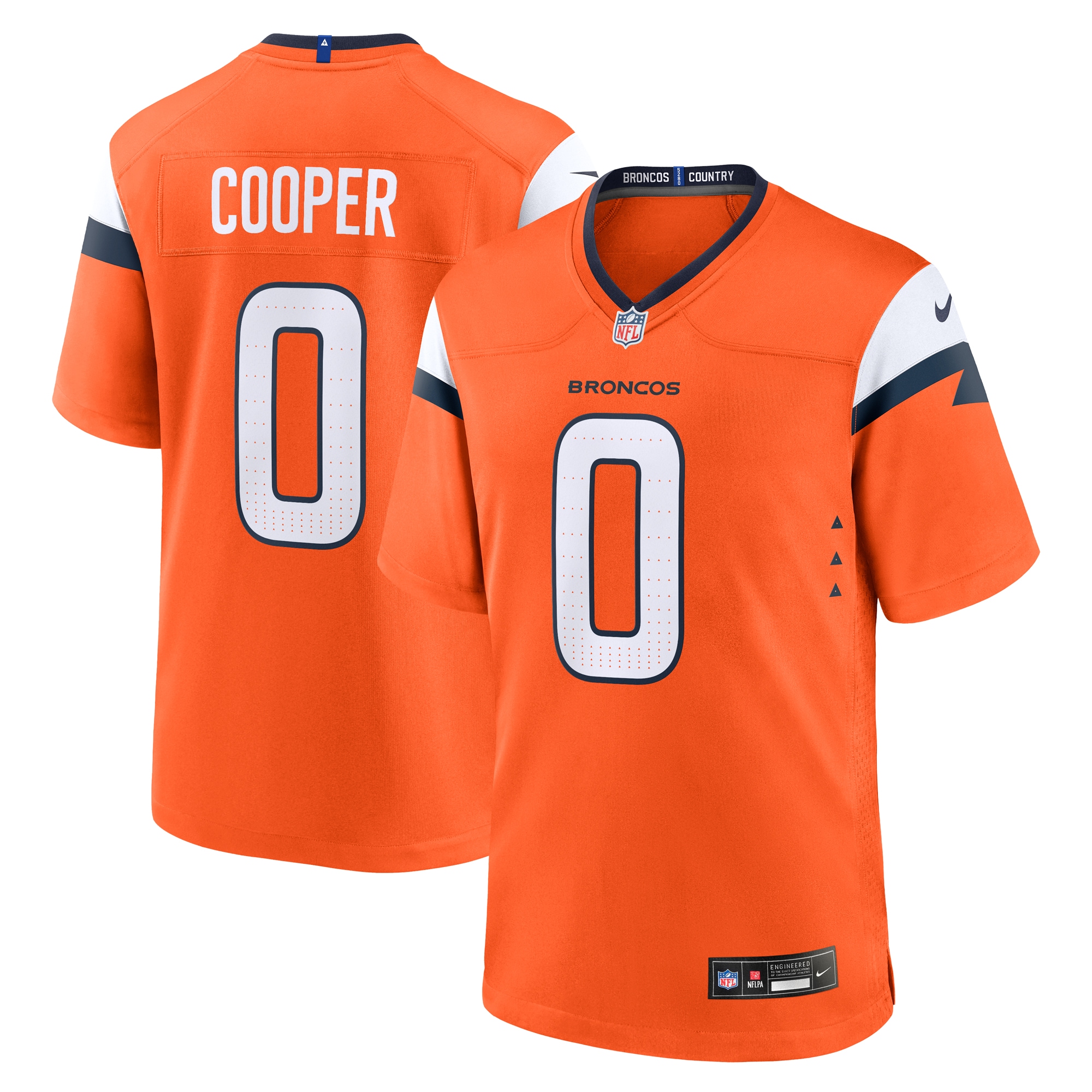 Men's Denver Broncos Jonathon Cooper Orange Team Game Jersey JS6800 Saliibo