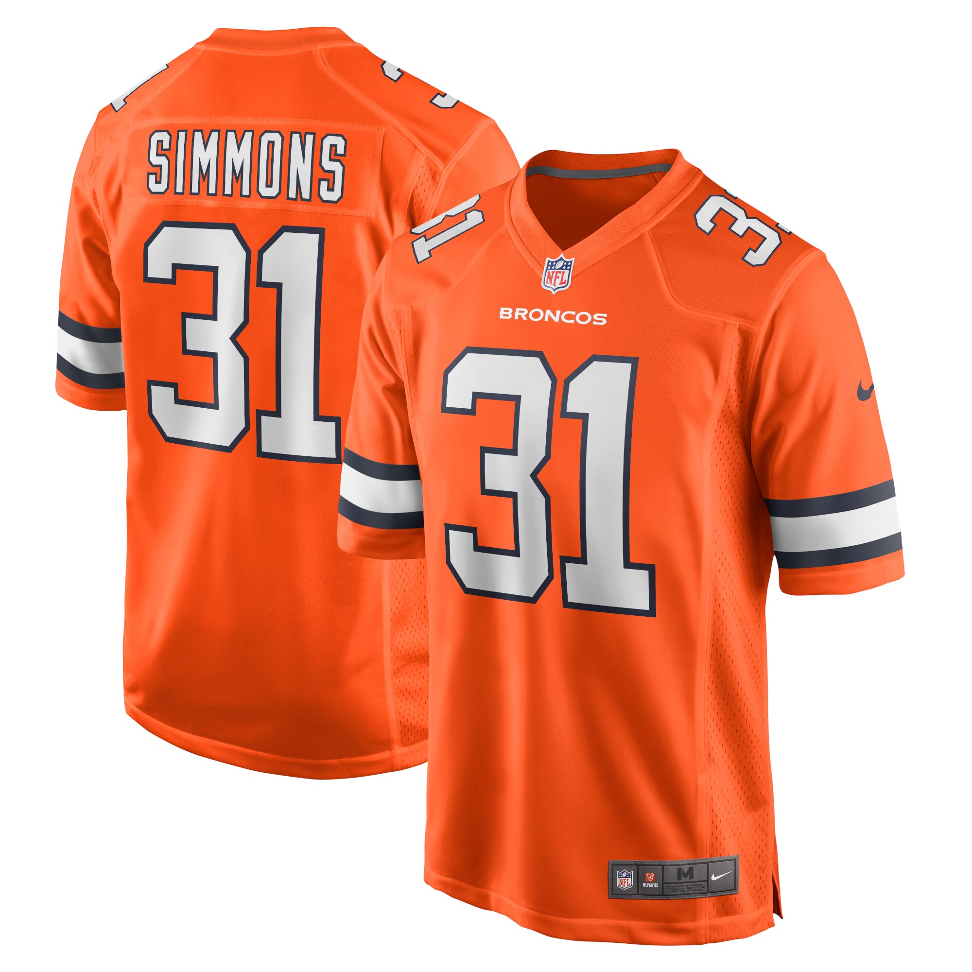 Men's Denver Broncos Justin Simmons Orange Alternate Game Jersey JS3589 Saliibo