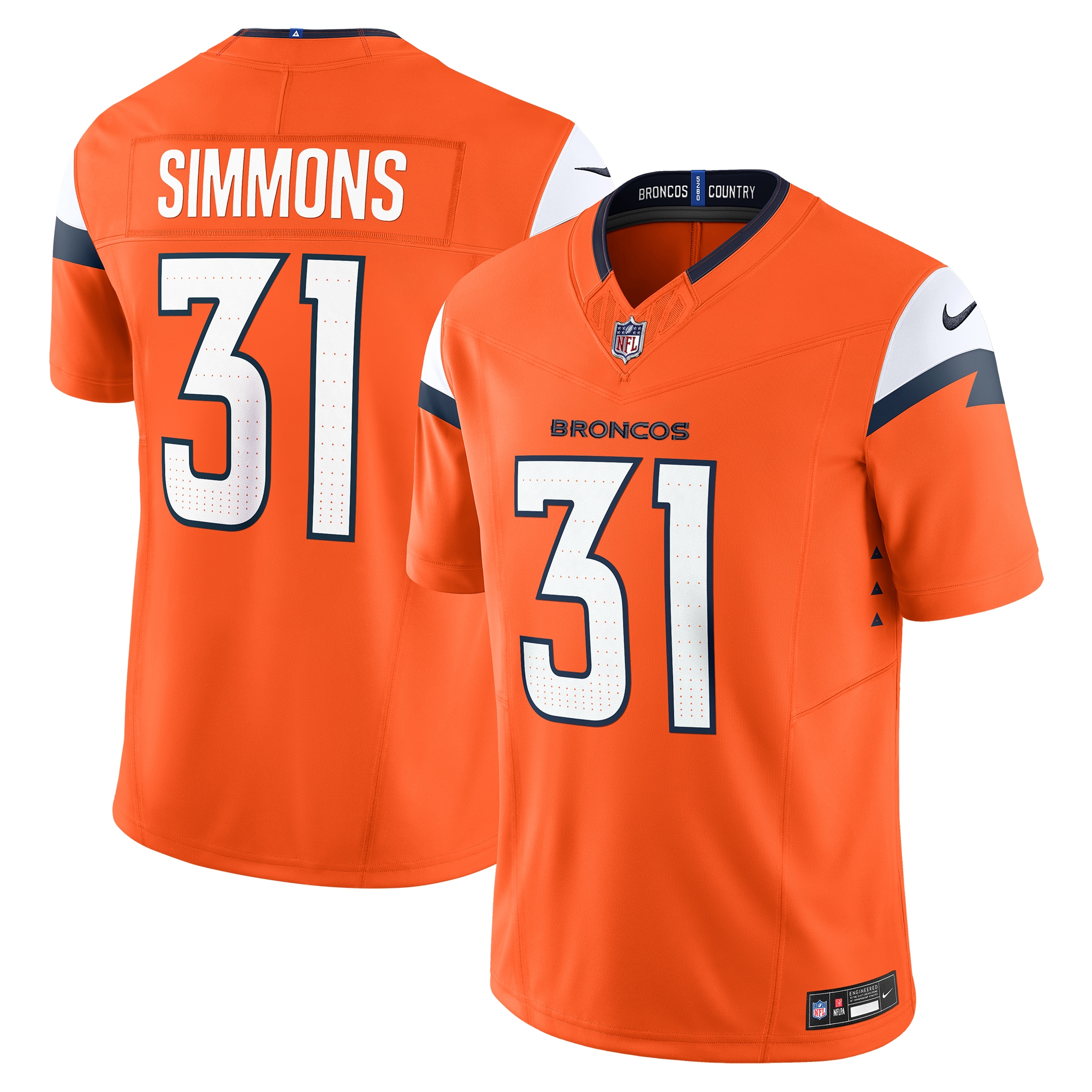 Men's Denver Broncos Justin Simmons Orange Vapor F.U.S.E. Limited Jersey JS9542 Saliibo