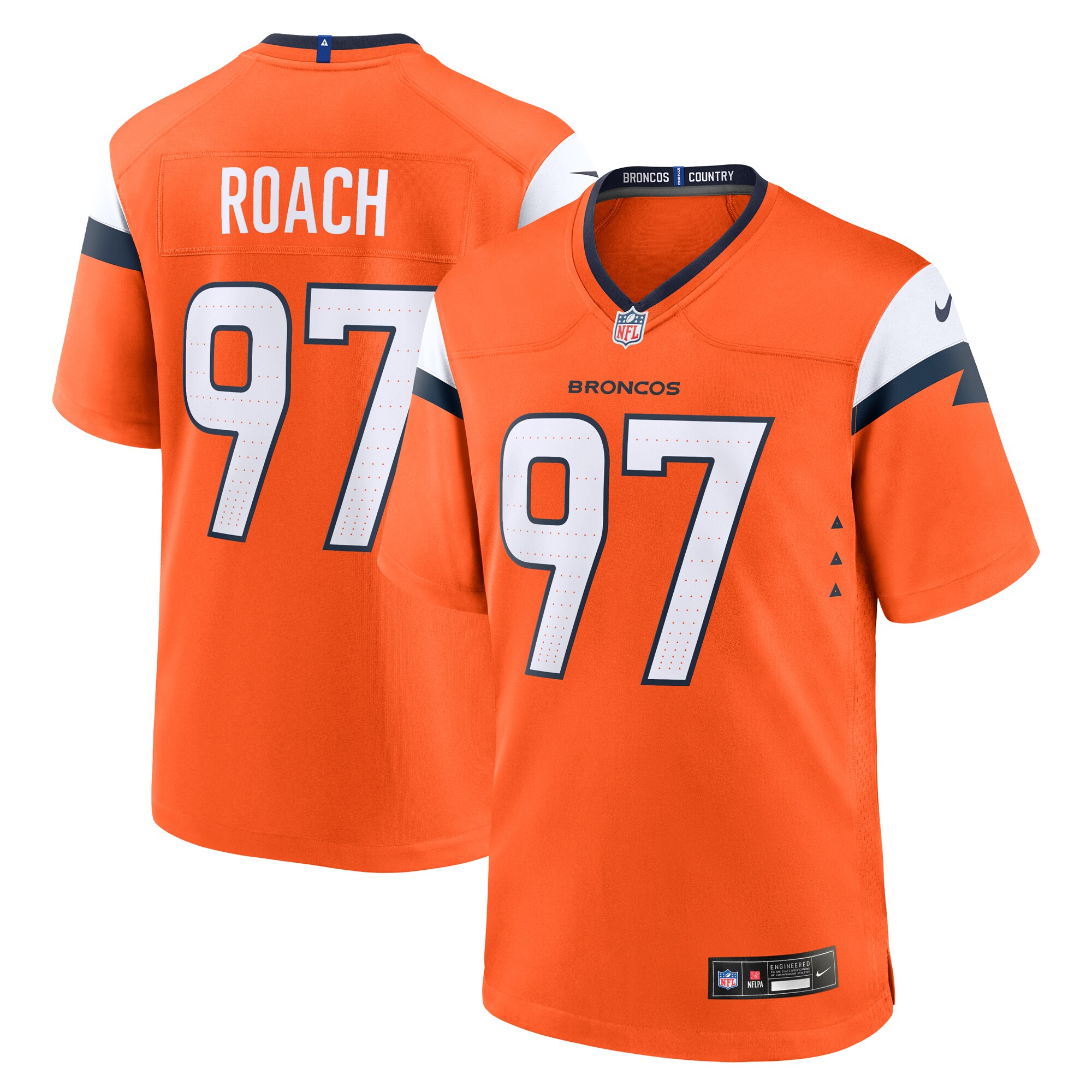 Men's Denver Broncos Malcolm Roach Orange Team Game Jersey JS9639 Saliibo