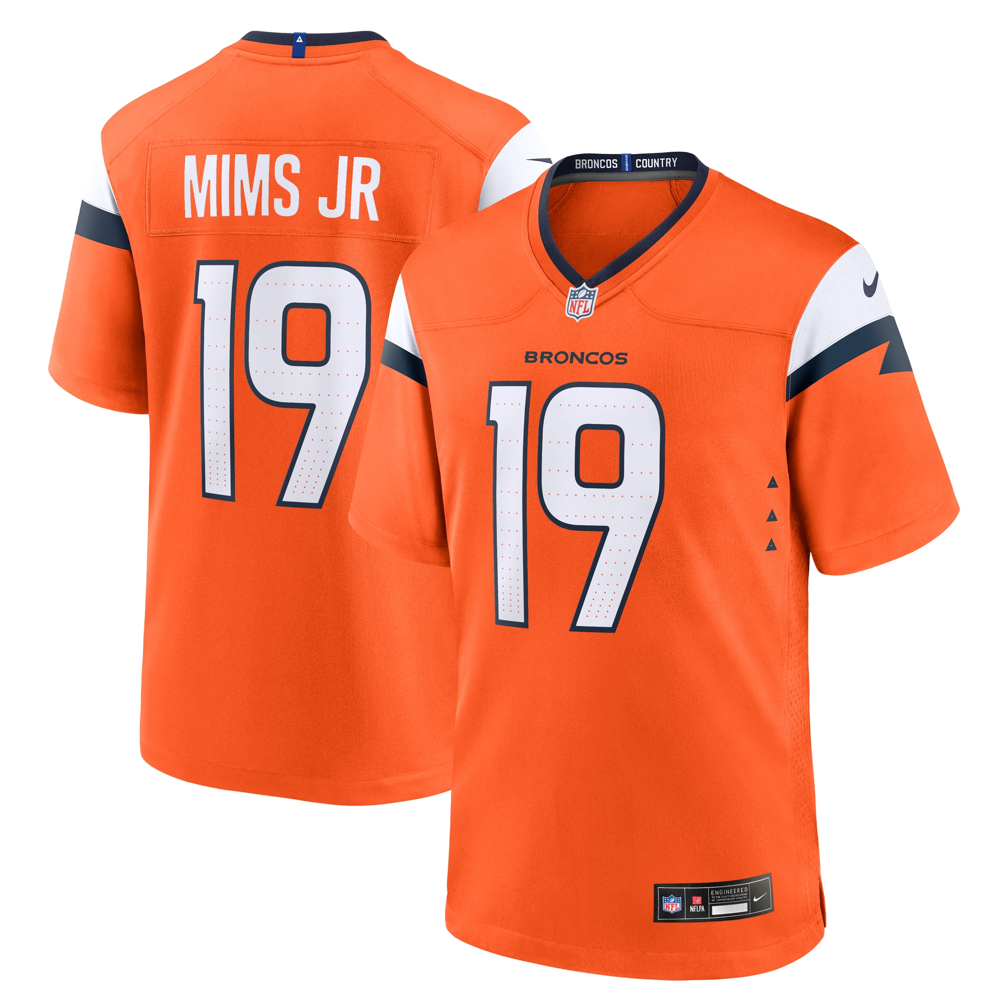 Men's Denver Broncos Marvin Mims Jr Orange Team Game Jersey JS9022 Saliibo