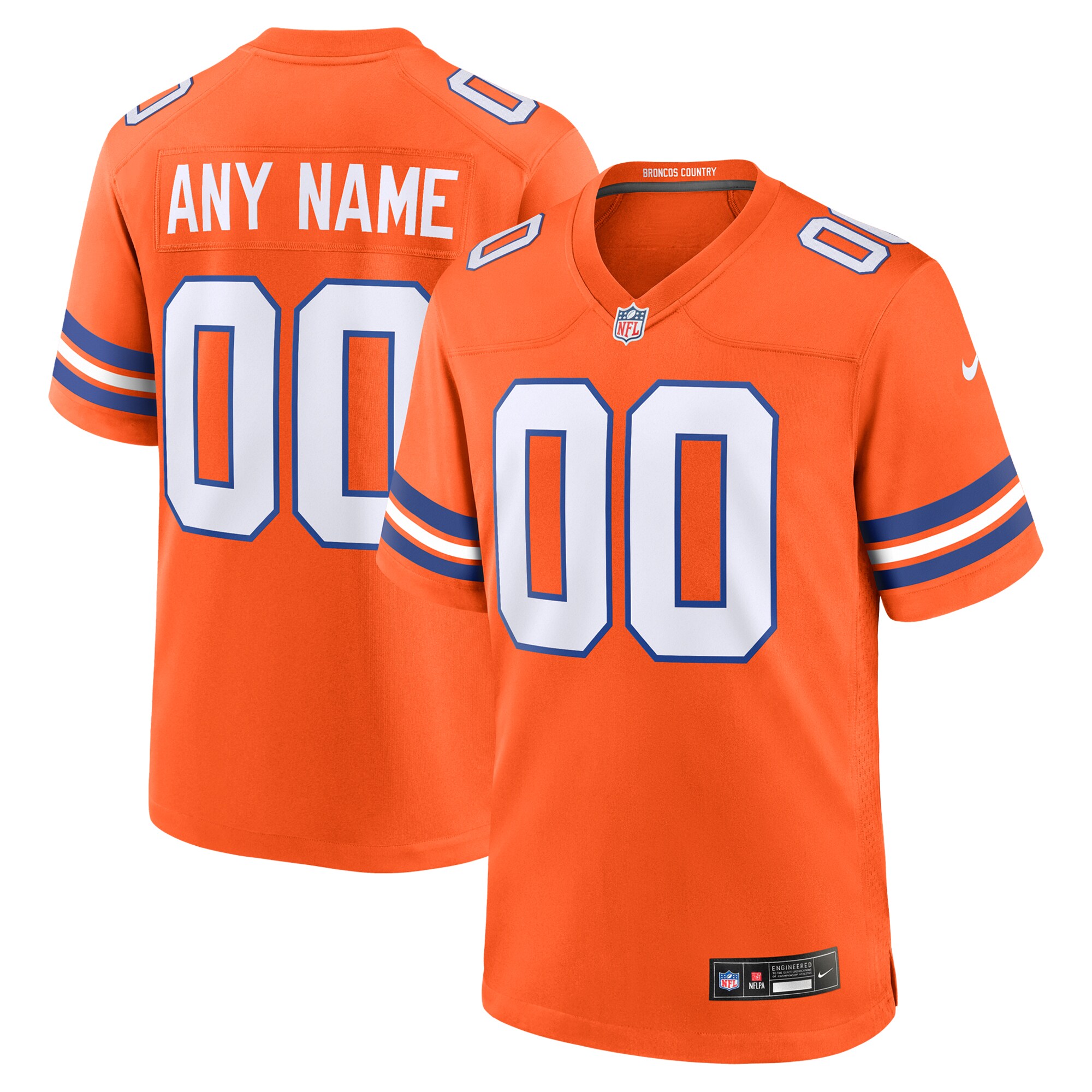 Men's Denver Broncos Orange Mile High Collection 1977 Throwback Custom Game Jersey JS2895 Saliibo