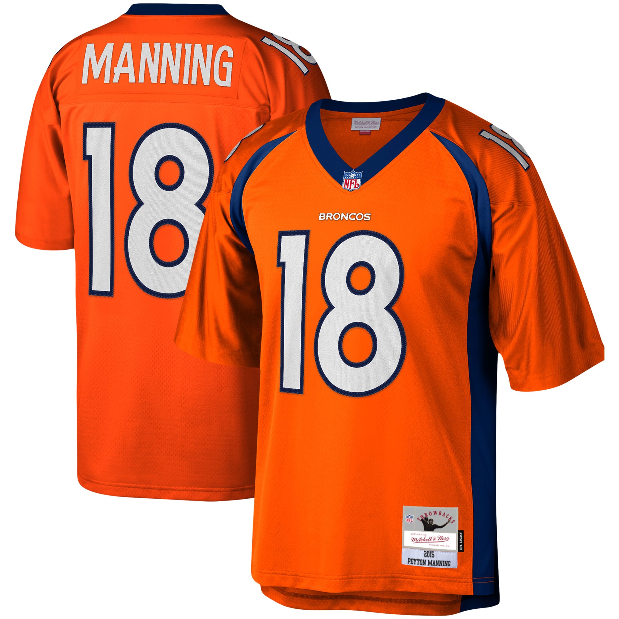 Men's Denver Broncos Peyton Manning Mitchell & Ness Orange Legacy Jersey JS2467 Saliibo