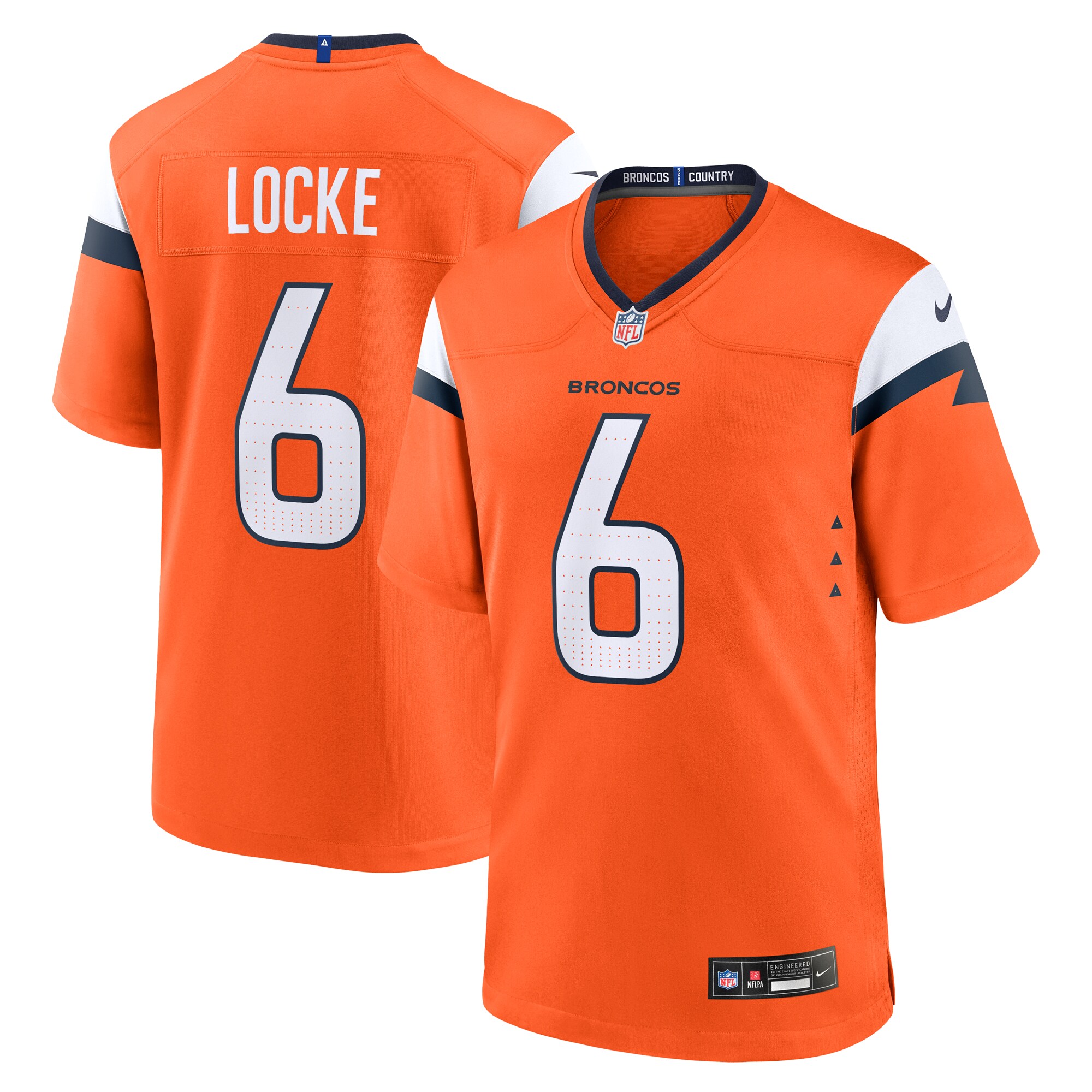 Men's Denver Broncos P.J. Locke Orange Team Game Jersey JS3392 Saliibo