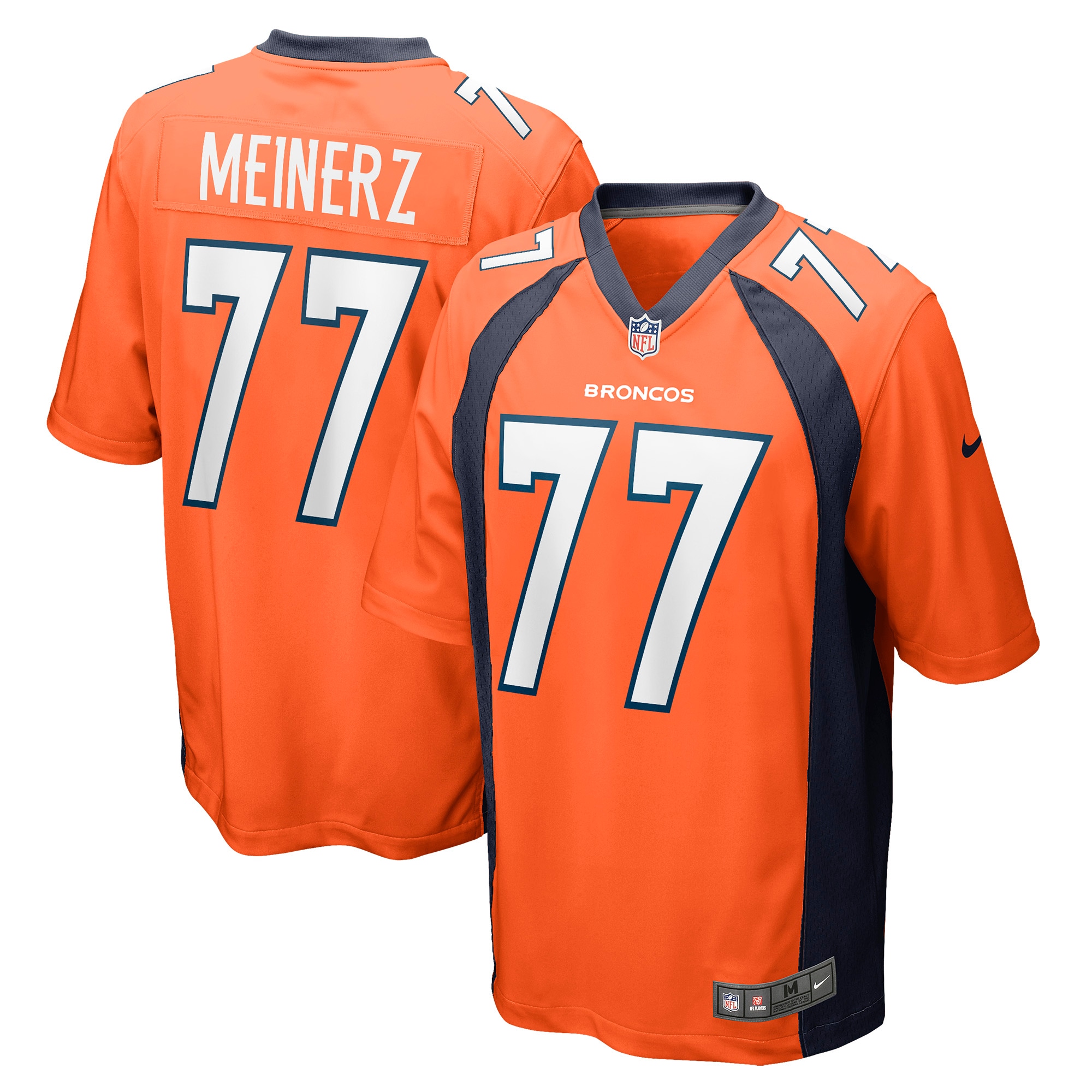 Men's Denver Broncos Quinn Meinerz Orange Game Jersey JS7940 Saliibo