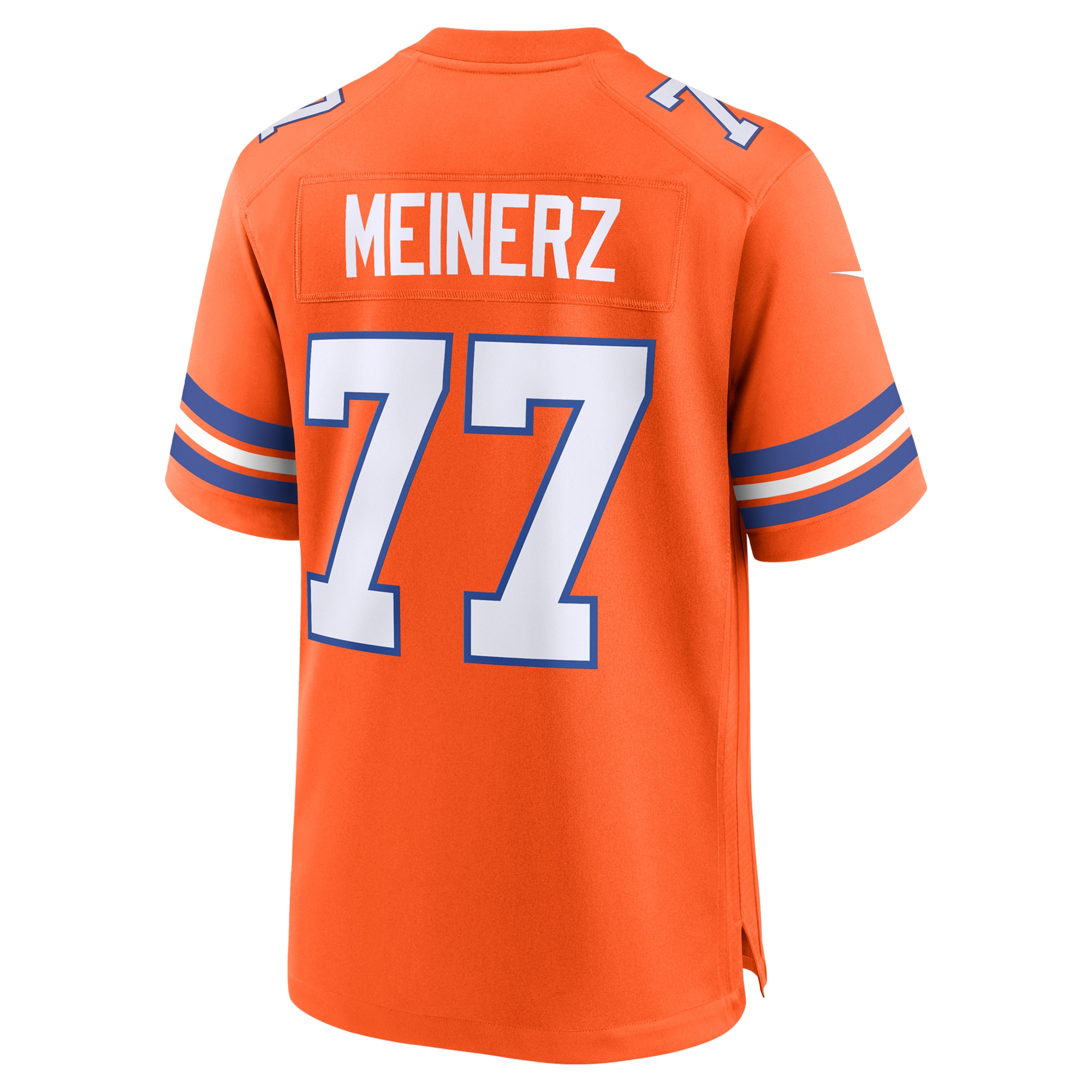 Men's Denver Broncos Quinn Meinerz Orange Mile High Collection 1977 Throwback Player Game Jersey JS8125 Saliibo - Image 3