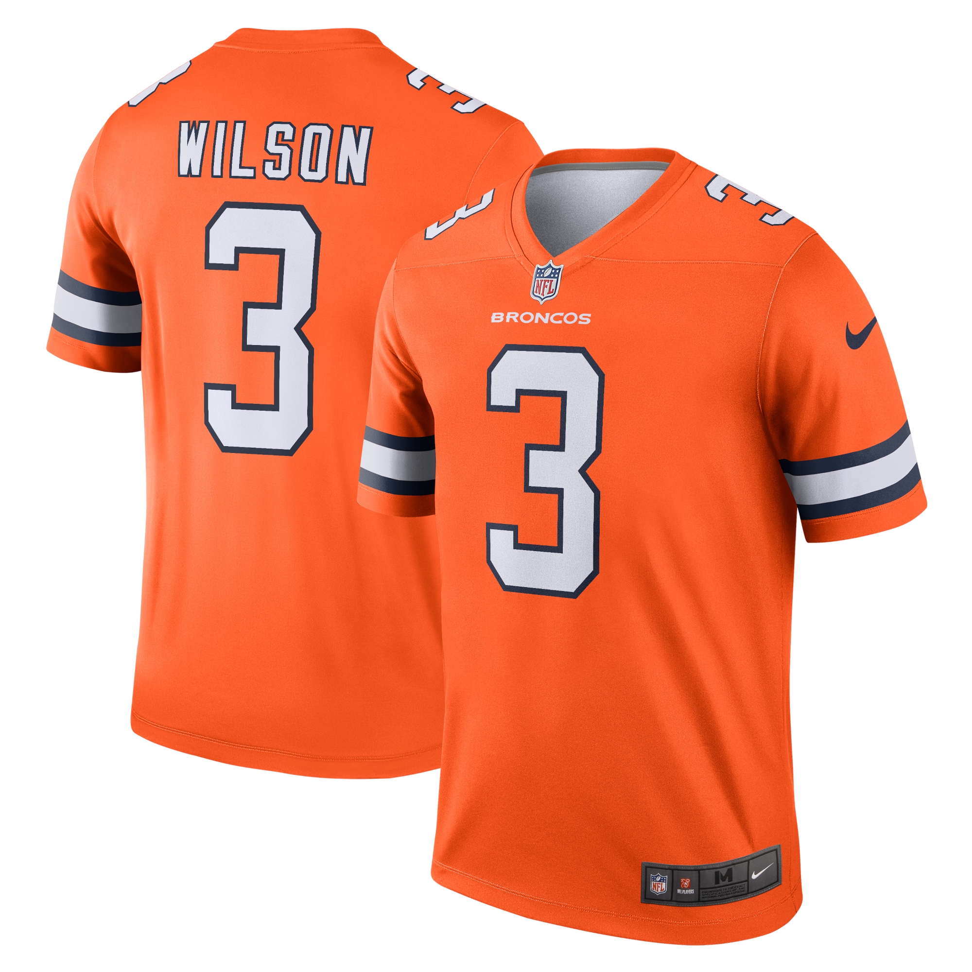 Men's Denver Broncos Russell Wilson Orange Alternate Legend Player Performance Top JS1596 Saliibo