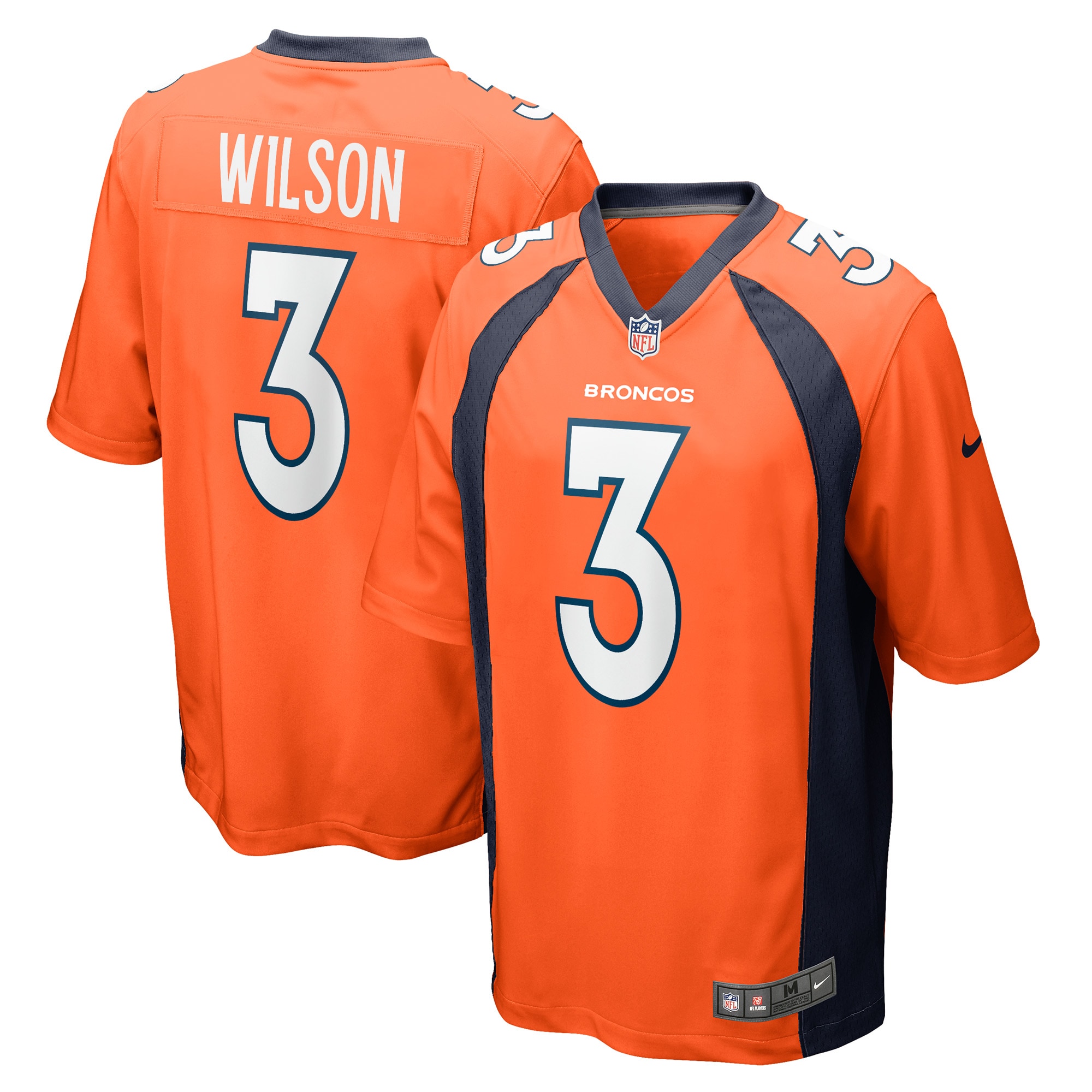 Men's Denver Broncos Russell Wilson Orange Game Jersey JS9046 Saliibo