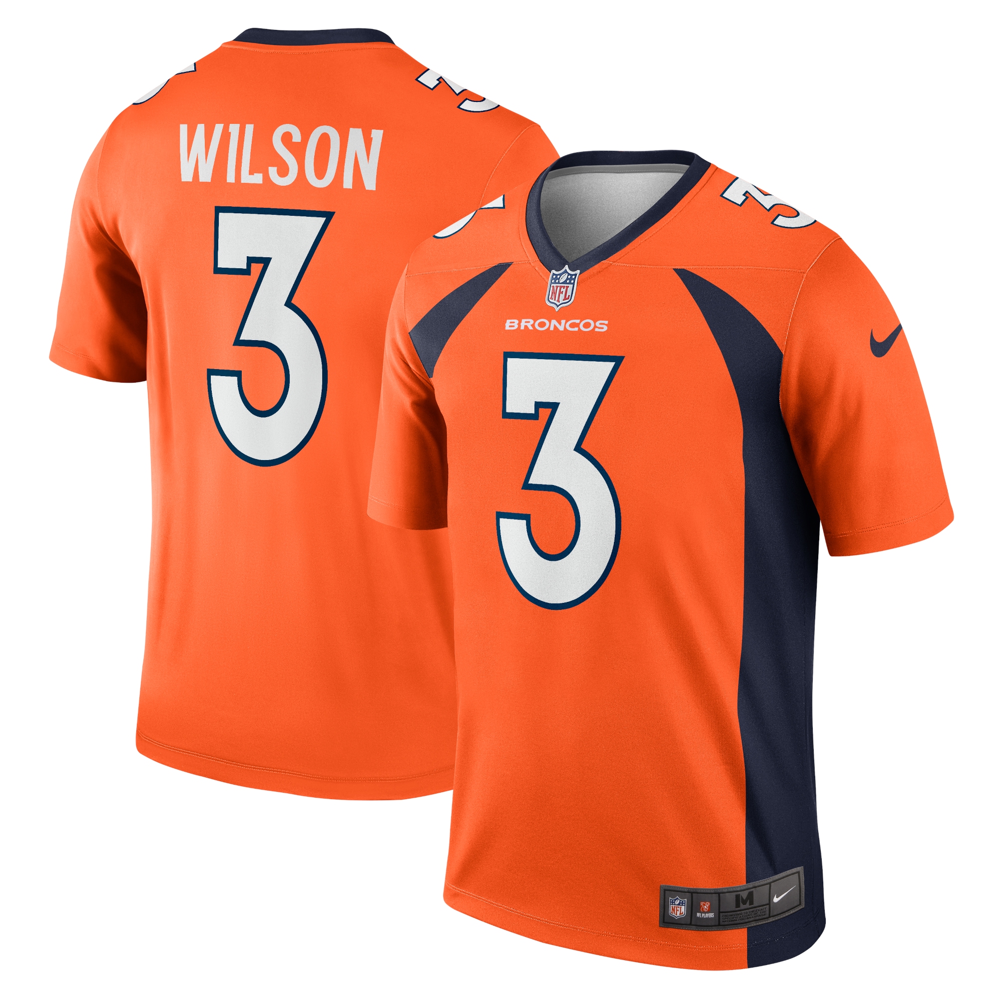 Men's Denver Broncos Russell Wilson Orange Team Legend Player Performance Top JS4830 Saliibo
