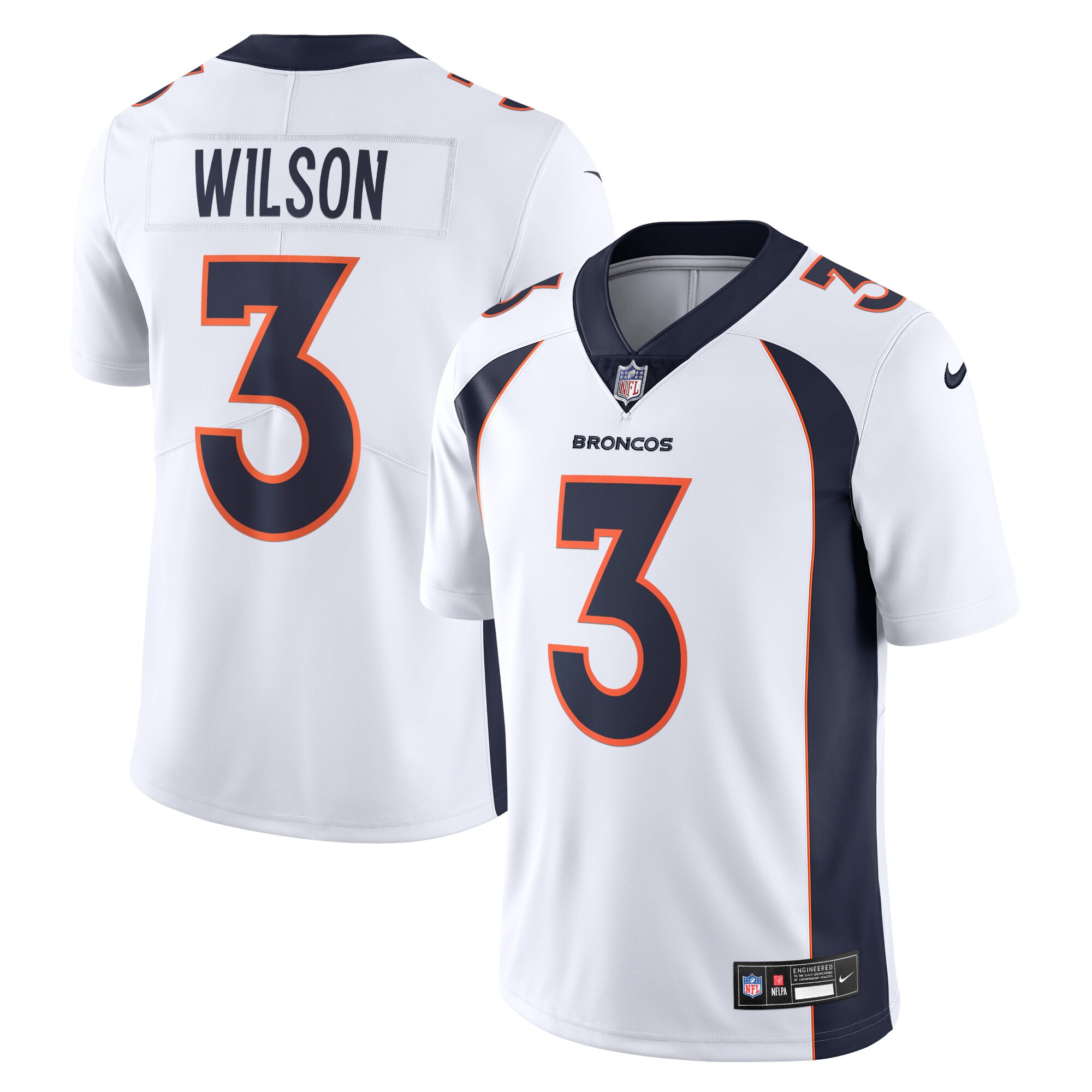 Men's Denver Broncos Russell Wilson White Vapor Untouchable Limited Jersey JS9515 Saliibo