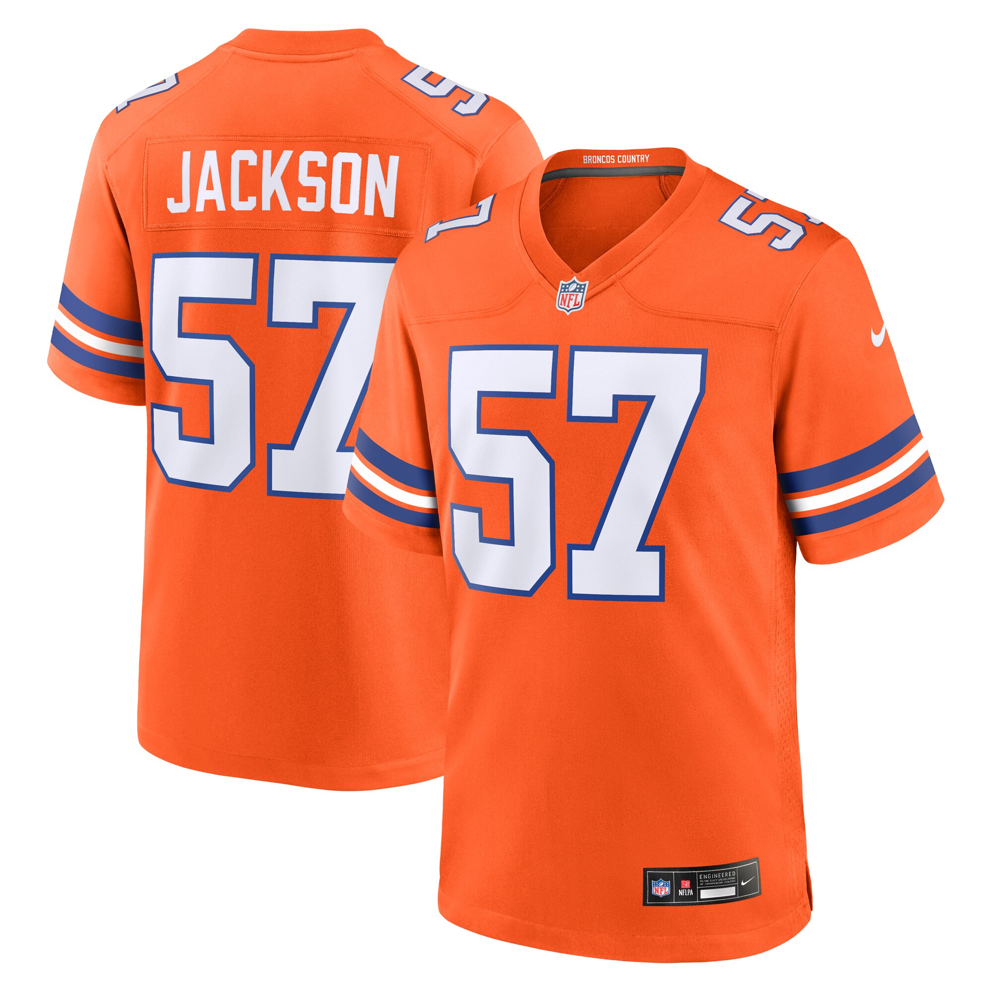 Men's Denver Broncos Tom Jackson Orange Mile High Collection 1977 Throwback Retired Player Game Jersey JS7494 Saliibo