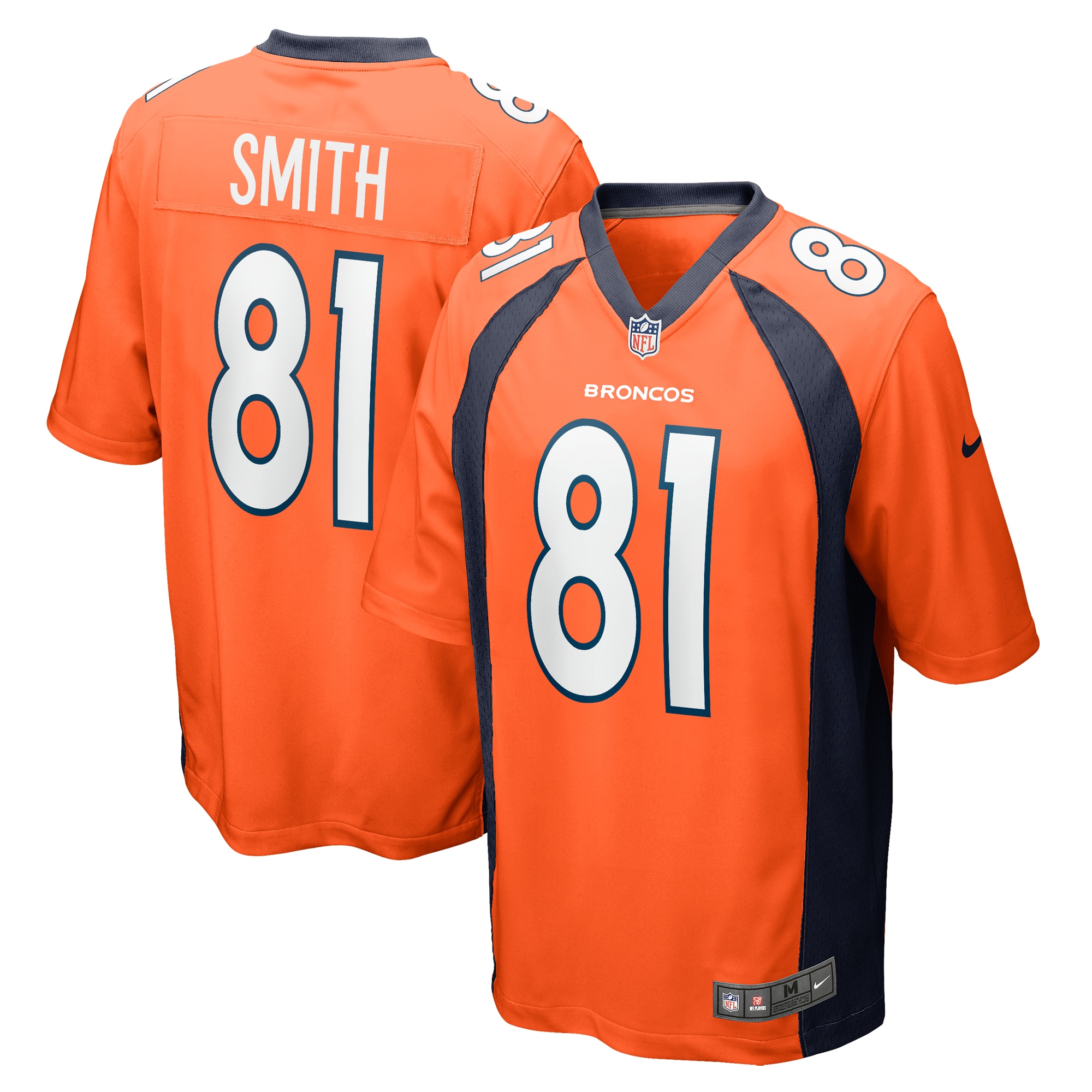 Men's Denver Broncos Tre'Quan Smith Orange Game Jersey JS8438 Saliibo