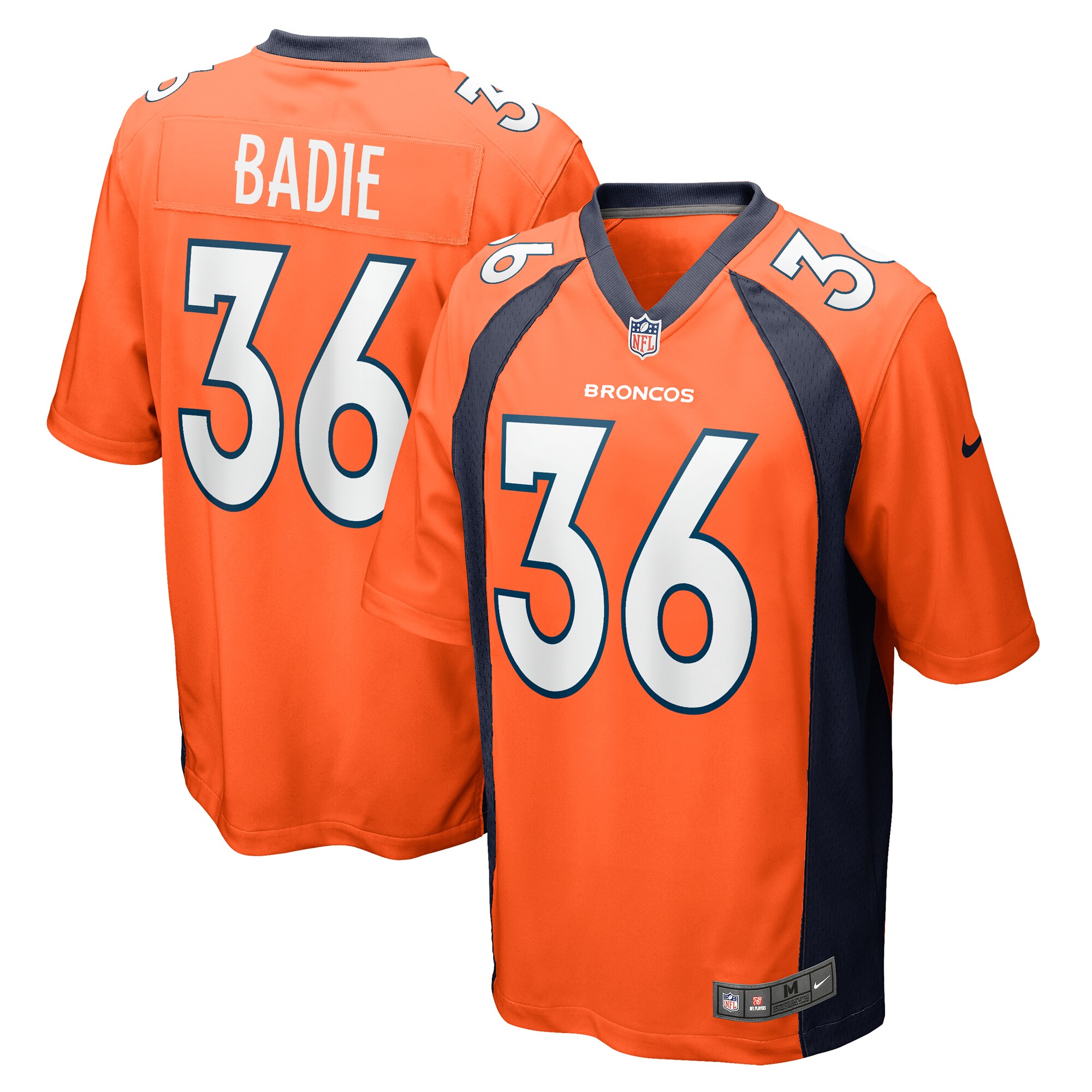 Men's Denver Broncos Tyler Badie Orange Team Game Jersey JS6939 Saliibo