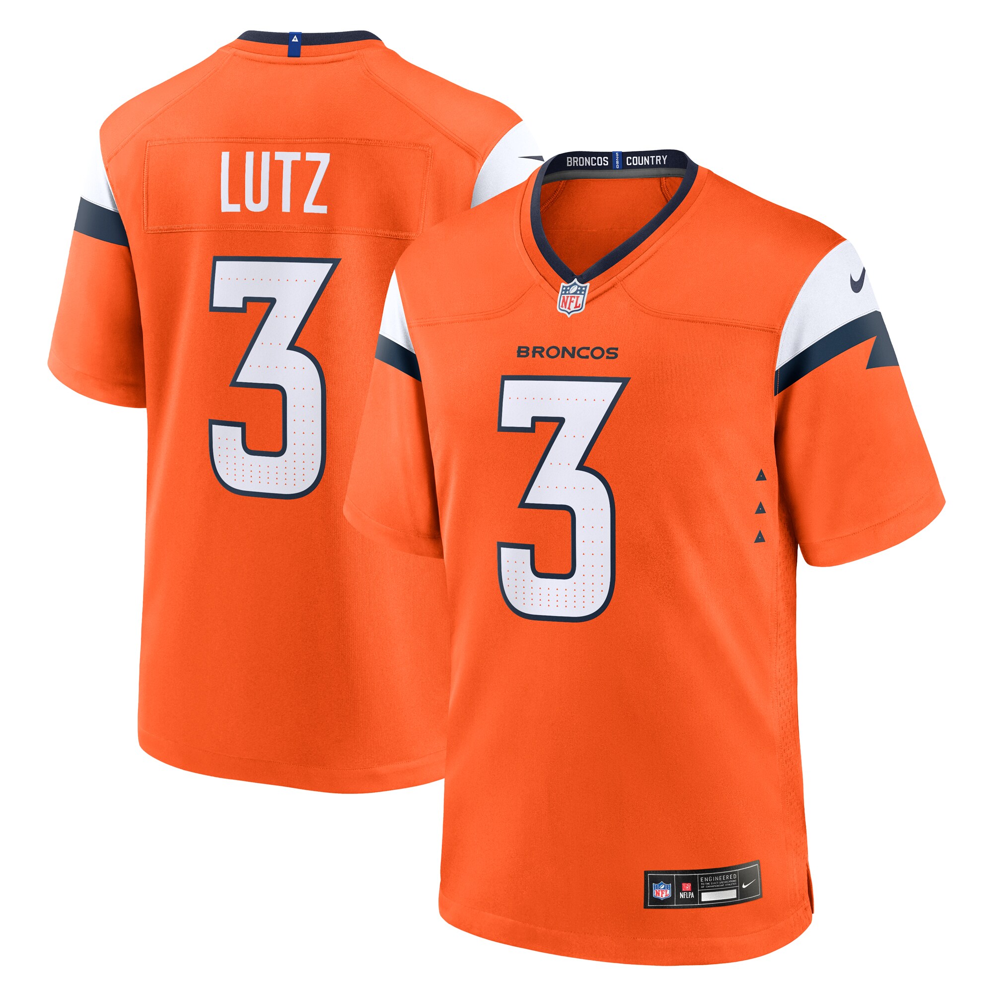 Men's Denver Broncos Wil Lutz Orange Team Game Jersey JS2885 Saliibo