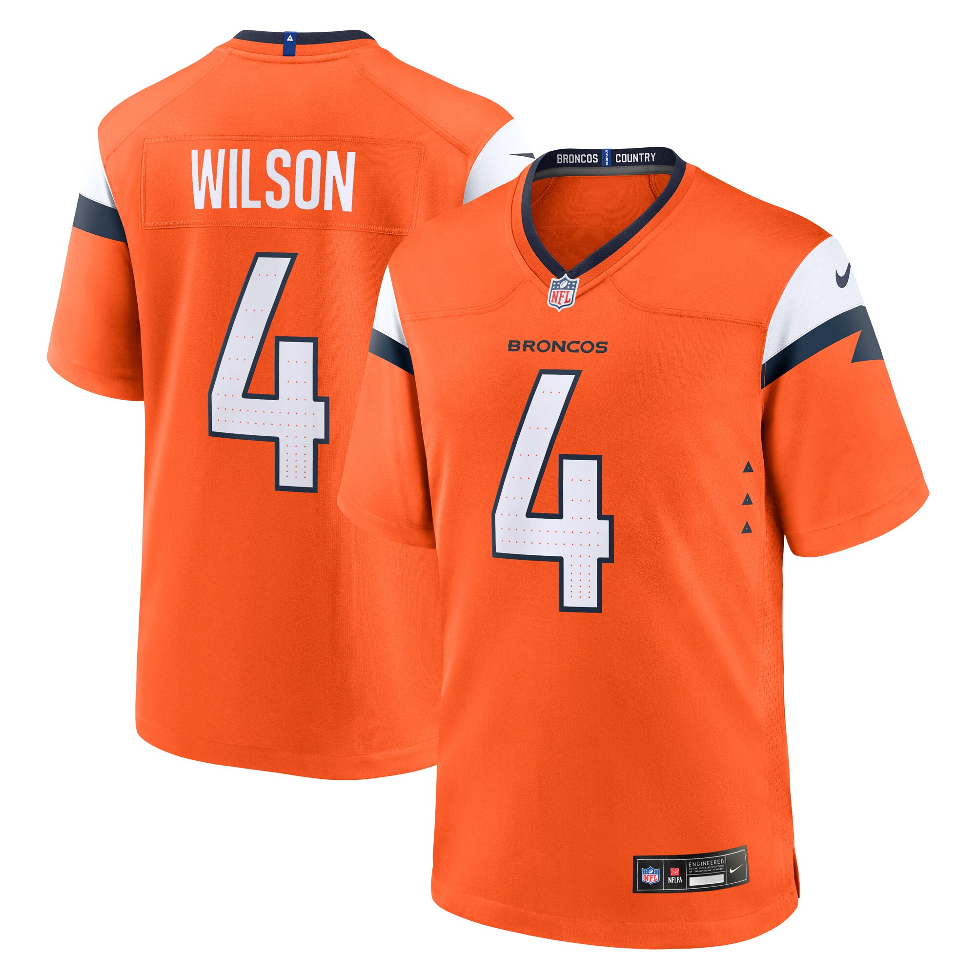 Men's Denver Broncos Zach Wilson Orange Team Game Jersey JS5161 Saliibo
