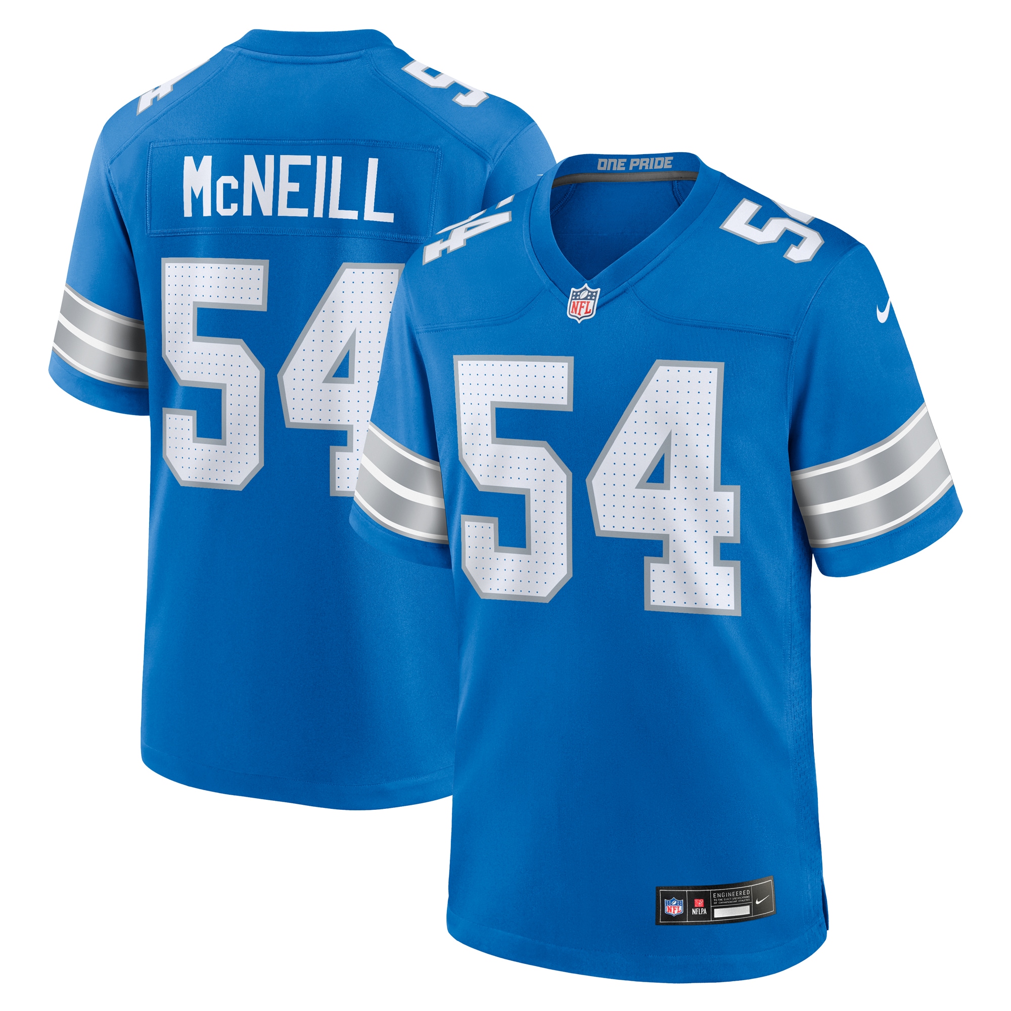 Men's Detroit Lions Alim McNeill Blue Team Game Jersey JS6243 Saliibo