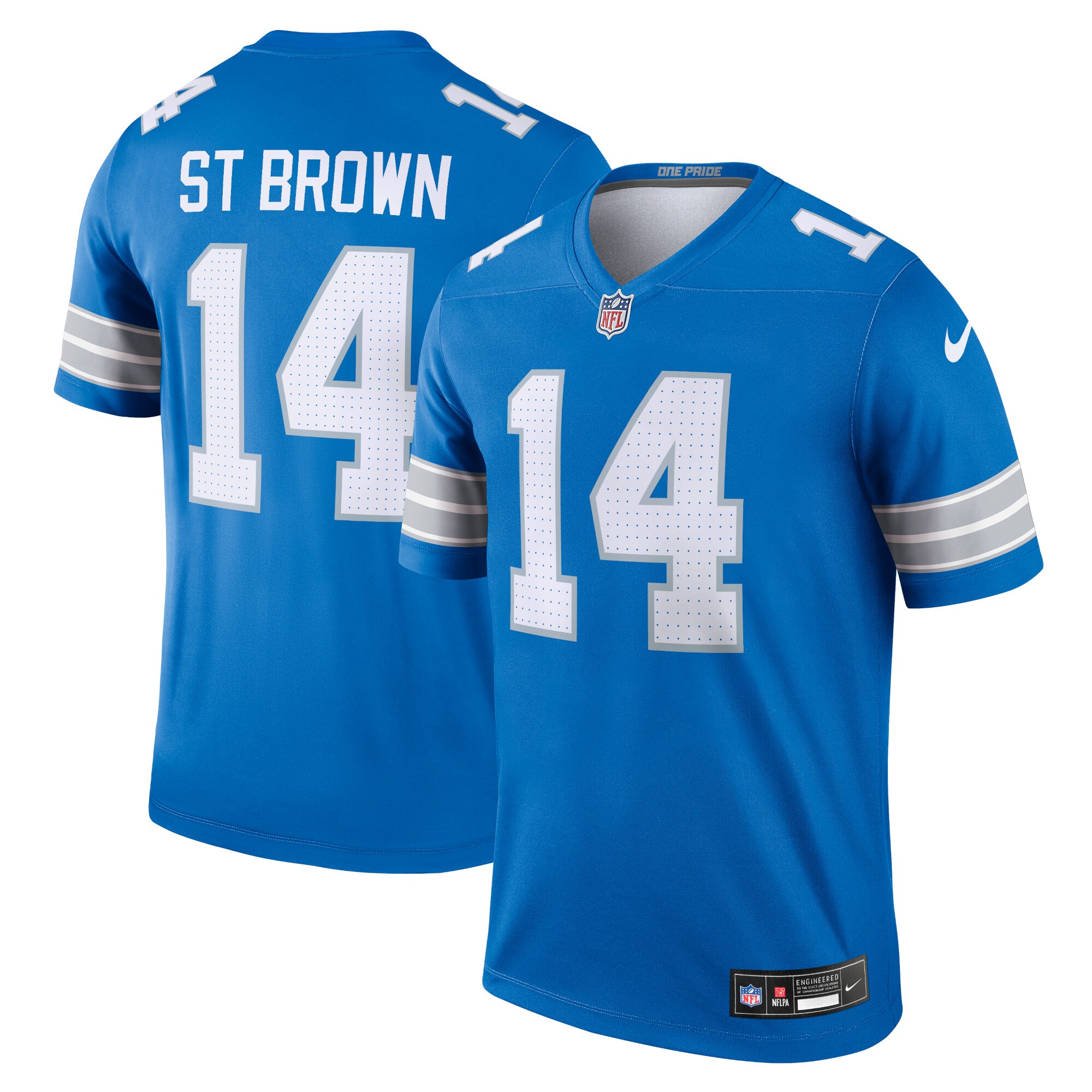 Men's Detroit Lions Amon-Ra St. Brown Blue Team Legend Player Performance Top JS5197 Saliibo