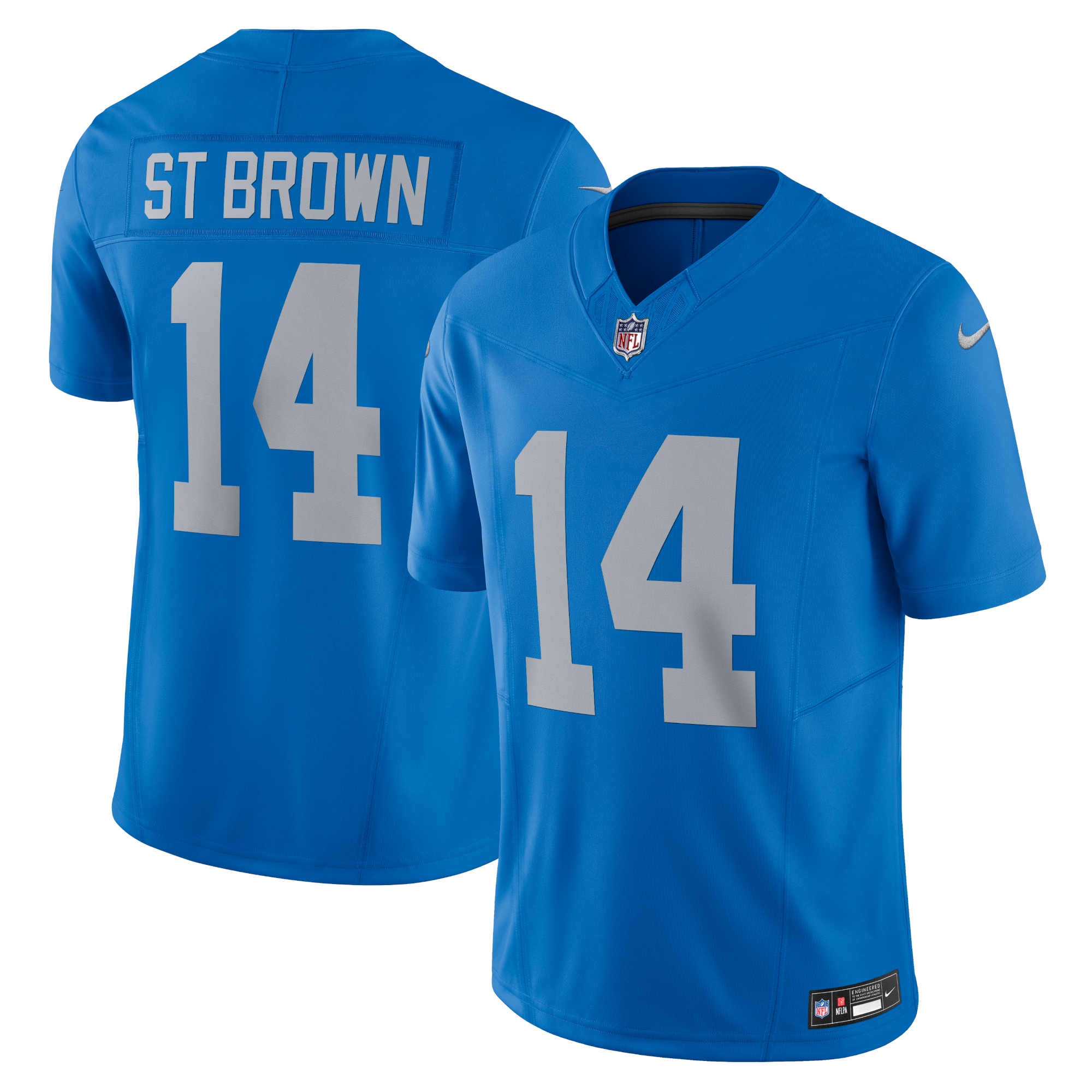 Men's Detroit Lions Amon-Ra St. Brown Blue Vapor F.U.S.E. Alternate Limited Jersey JS1334 Saliibo