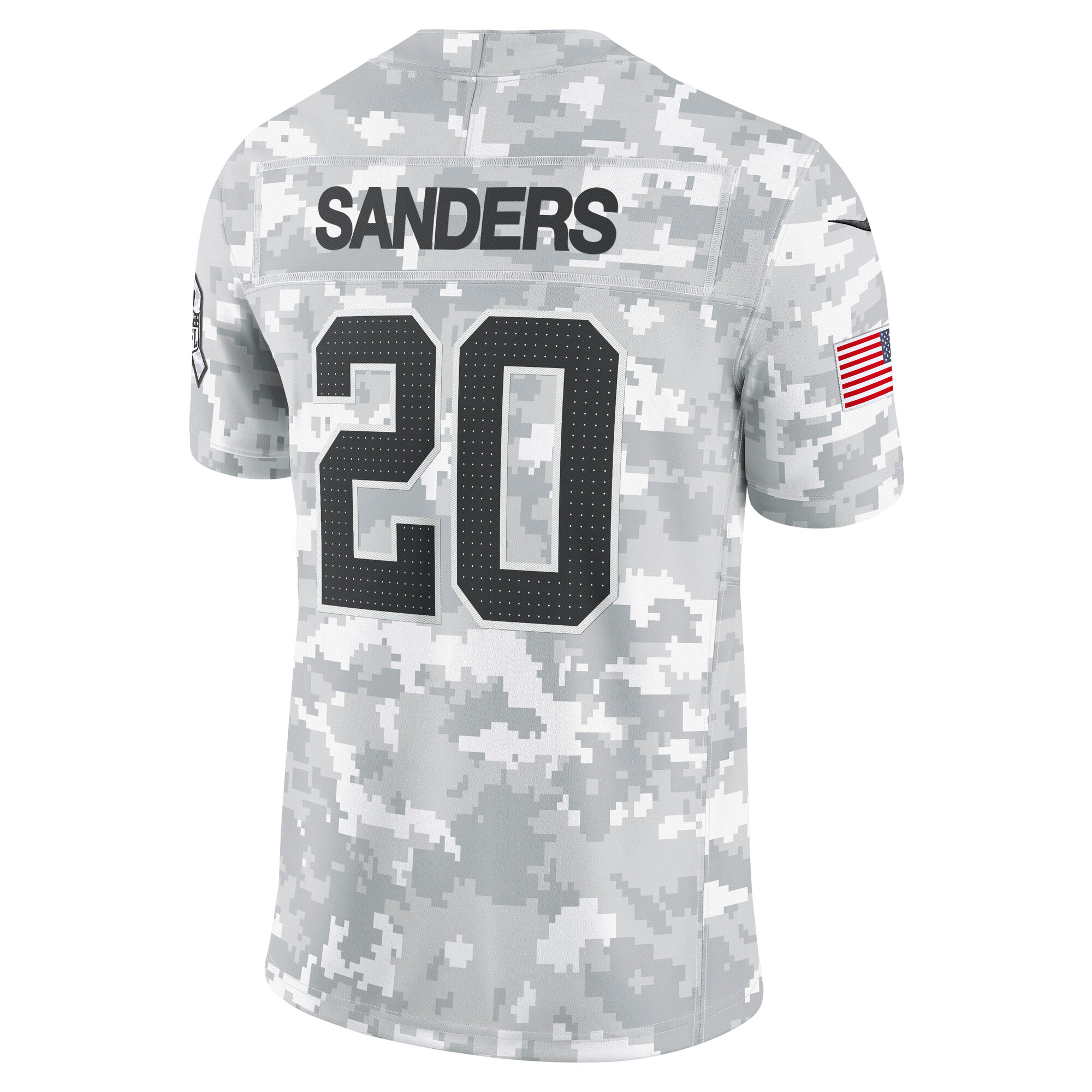 Men's Detroit Lions Barry Sanders Arctic Camo 2024 Salute to Service Retired Player Limited Jersey JS2709 Saliibo - Image 3